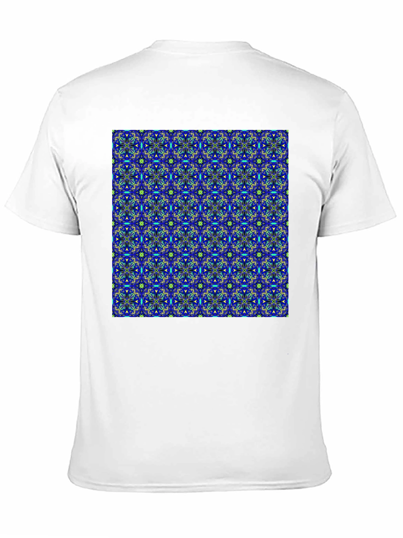 Abstract Floral Pattern Black T-Shirt