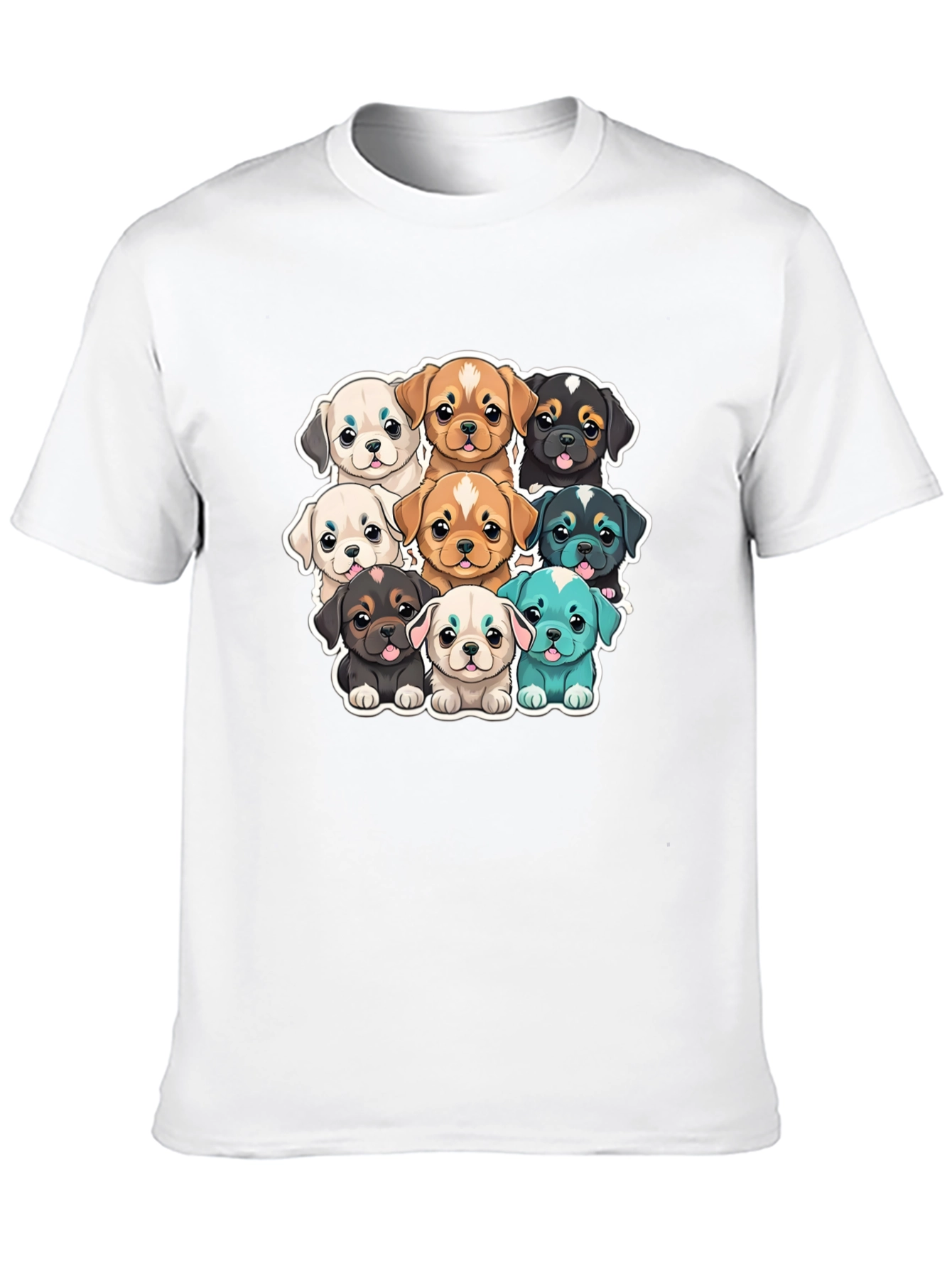 Cute Puppy Pile Graphic T-Shirt