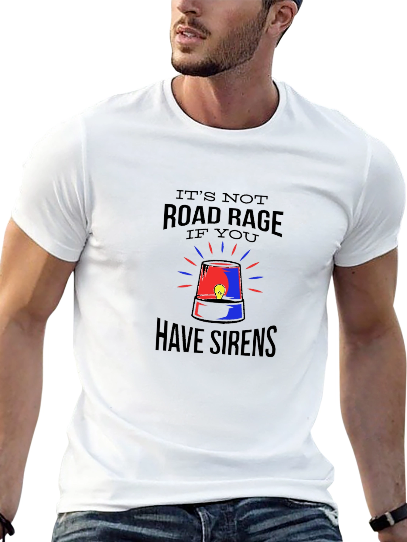 Road Rage Sirens Black Graphic T-Shirt