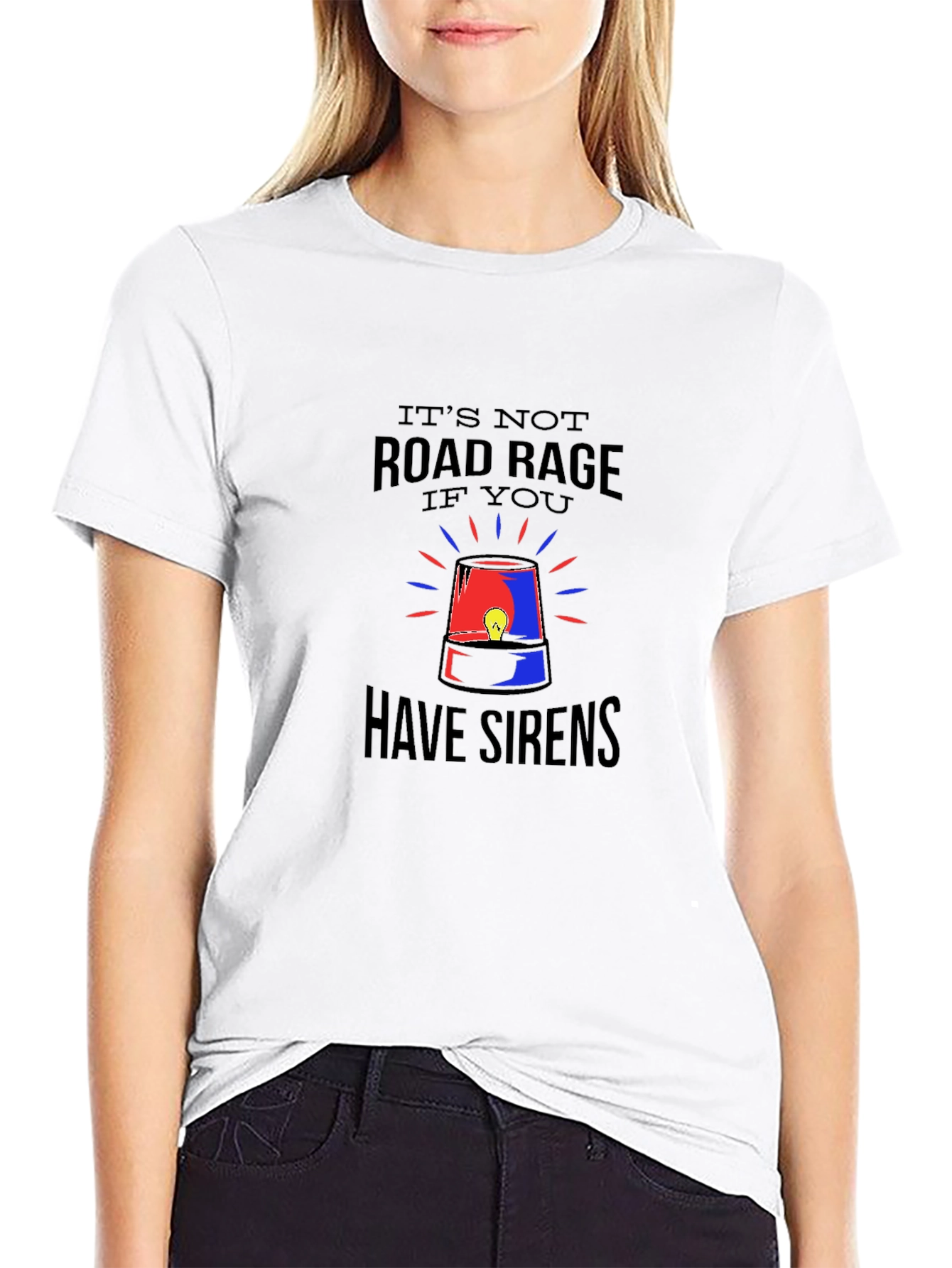 Road Rage Sirens Black Graphic T-Shirt