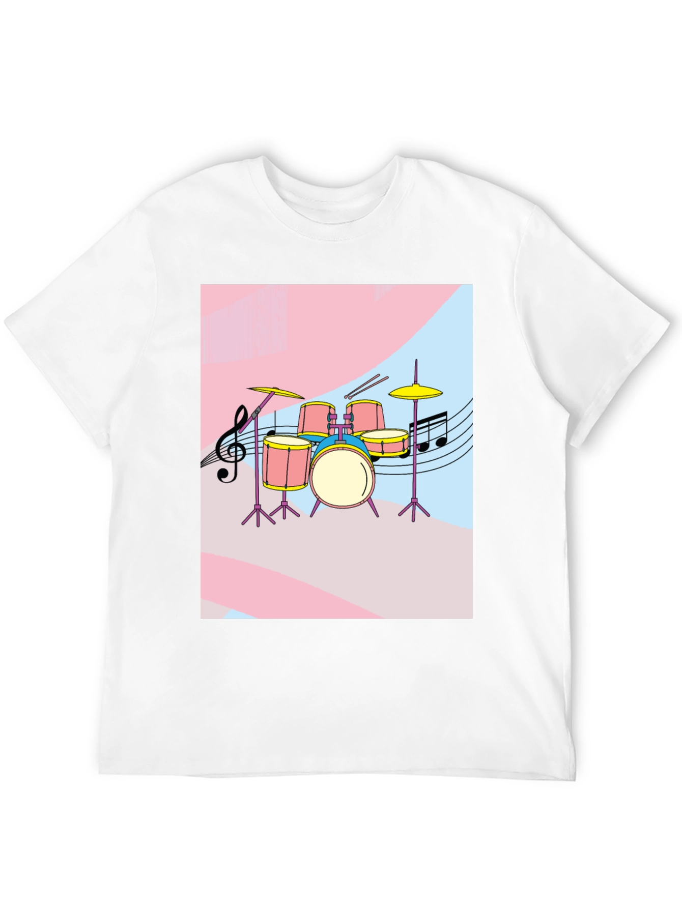 Musical Drum Set Graphic Tee - Black