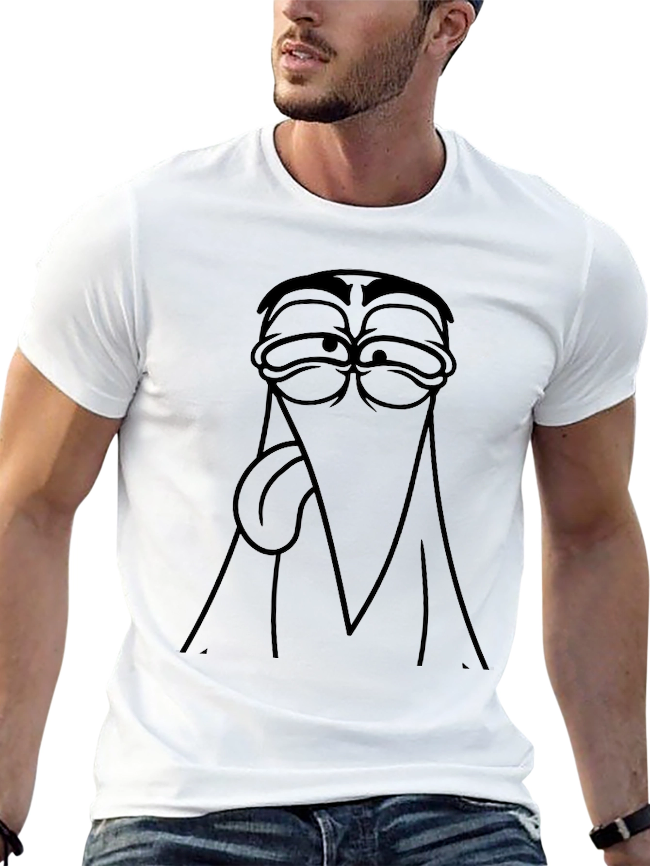 Funny Cartoon Character T-Shirt - Black Tee