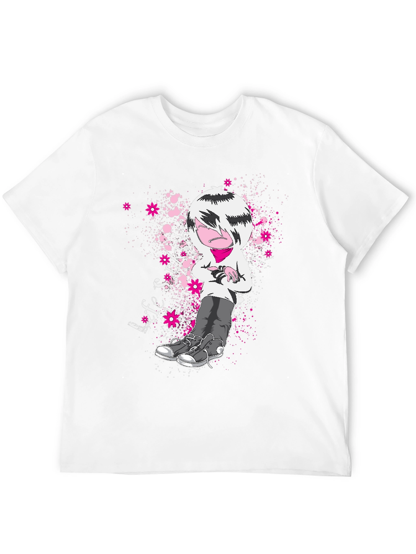 Emo Cartoon T-Shirt - Black
