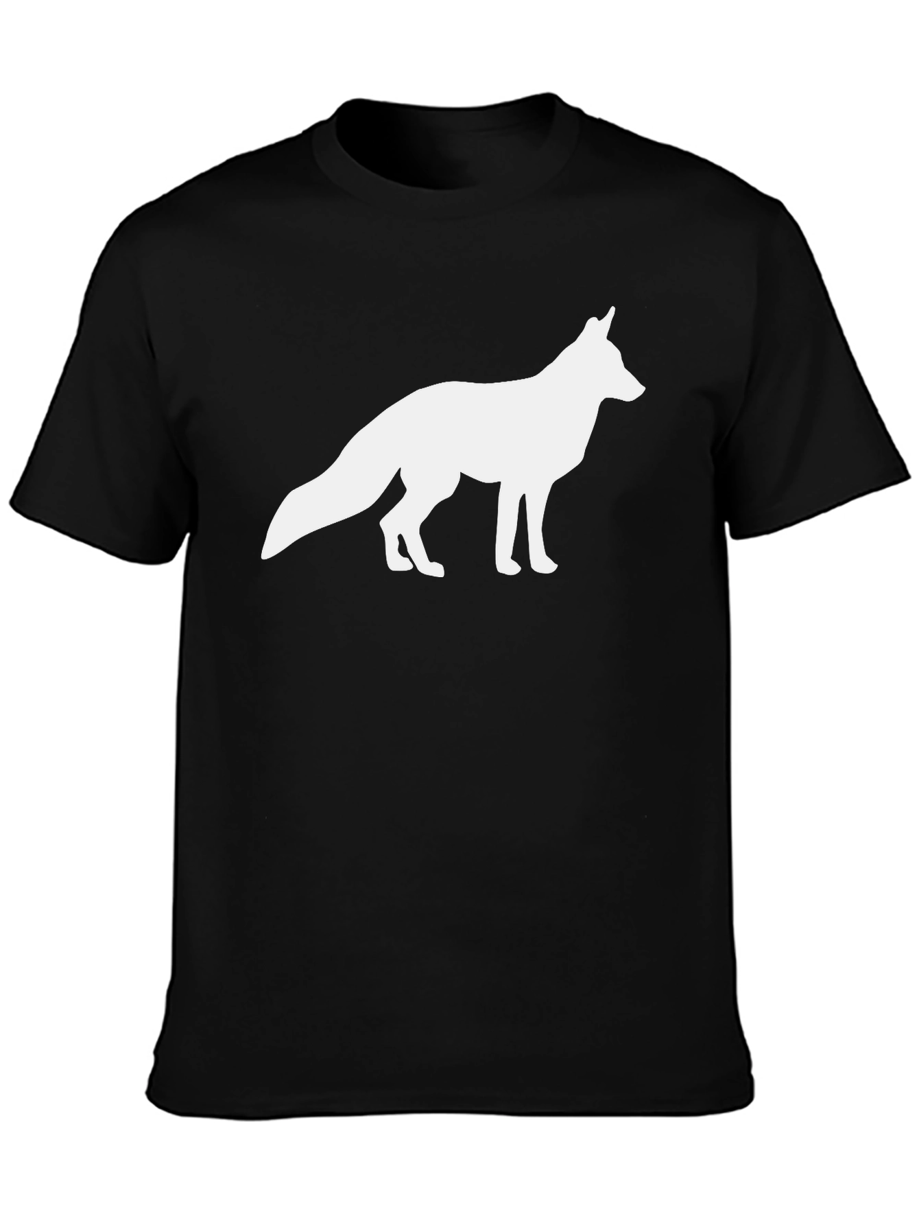 Fox Silhouette Graphic Tee - Black Cotton T-Shirt