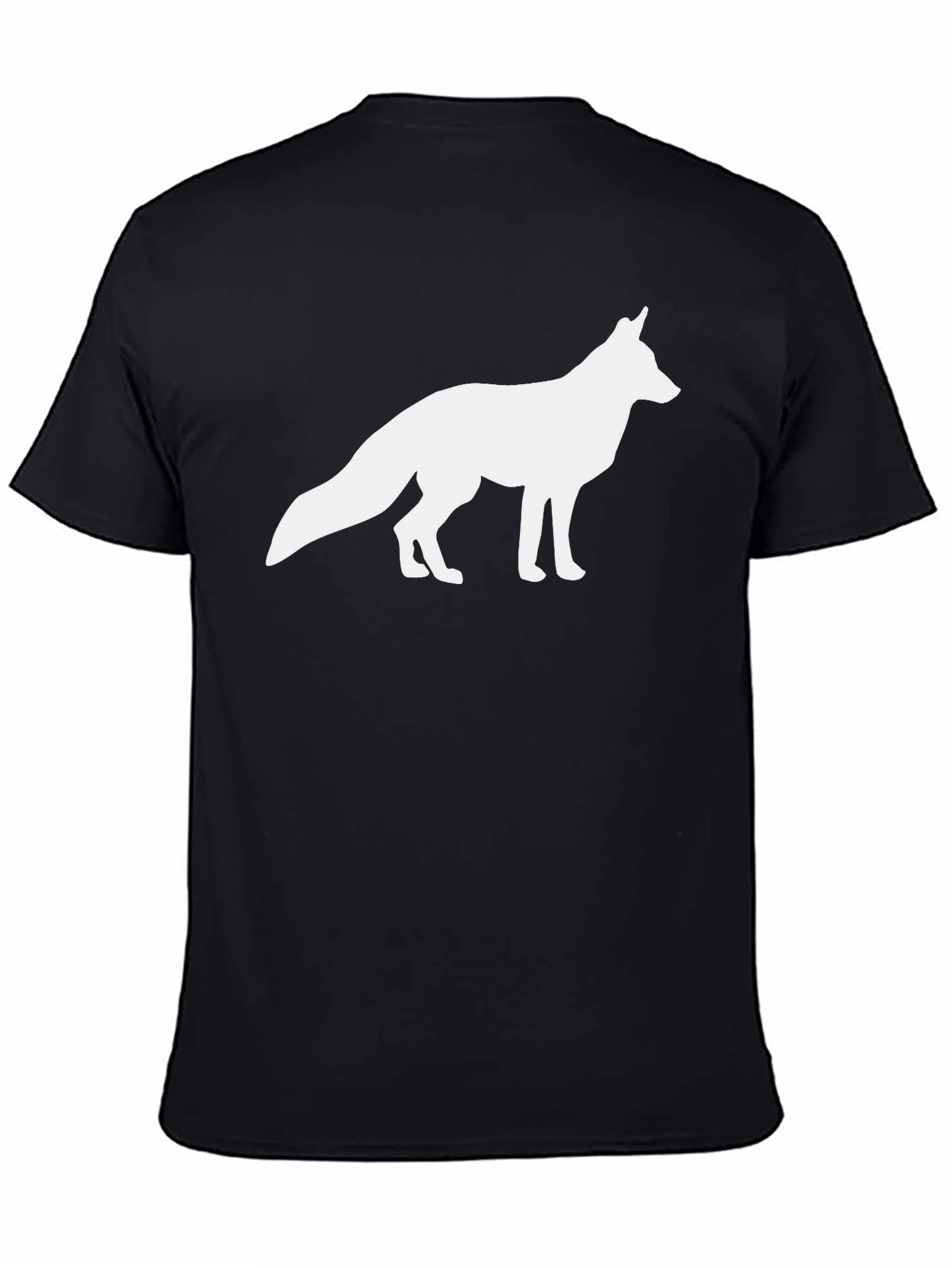 Fox Silhouette Graphic Tee - Black Cotton T-Shirt