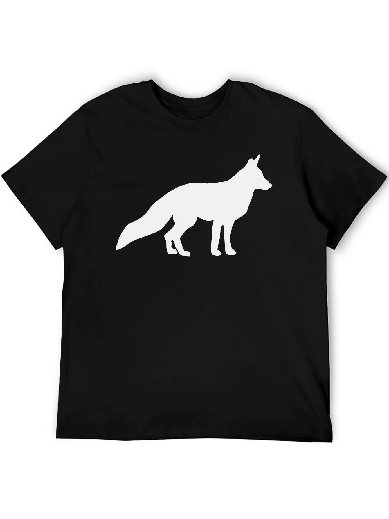 Fox Silhouette Graphic Tee - Black Cotton T-Shirt
