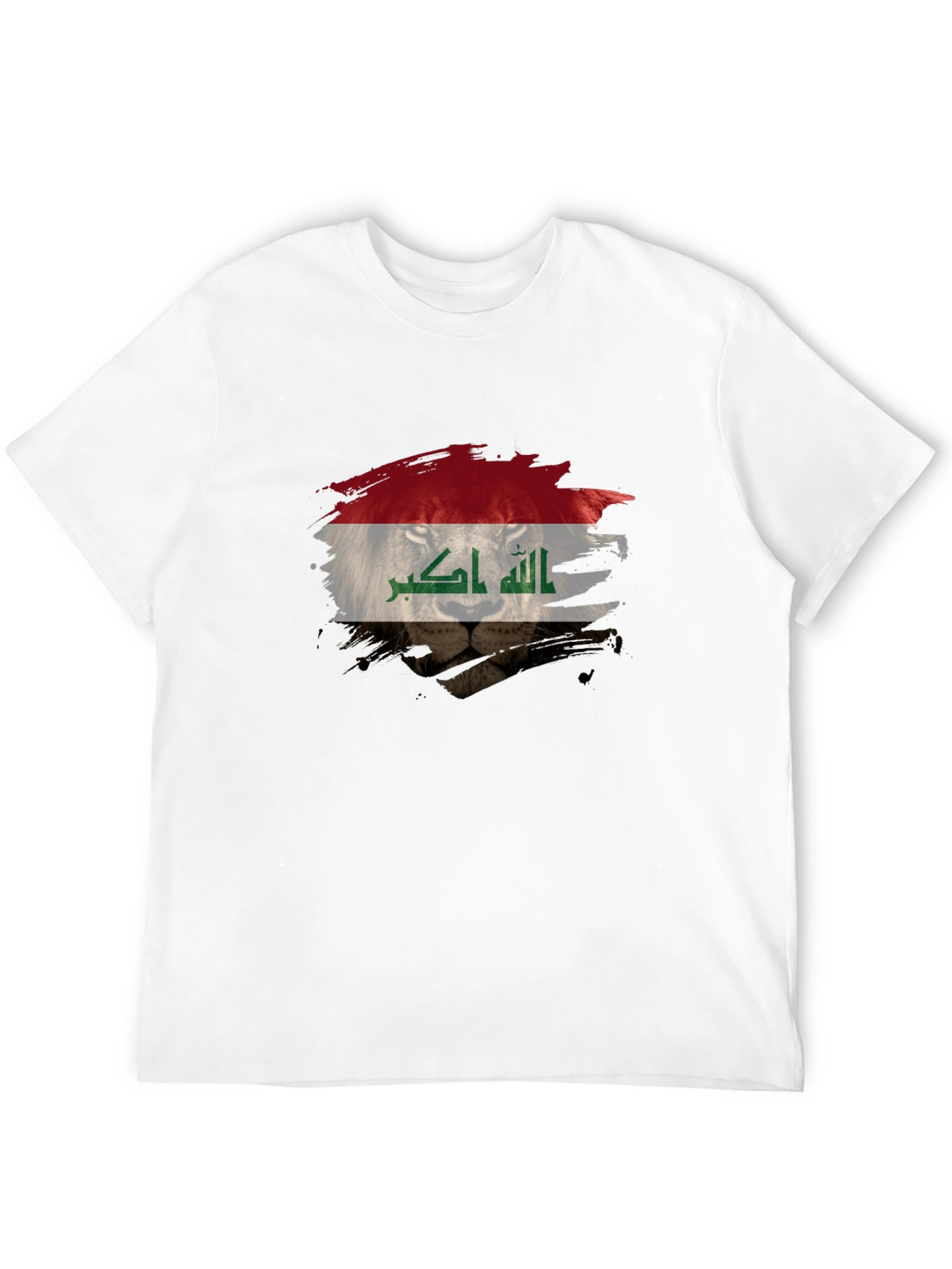 Iraqi Flag Lion Black T-Shirt