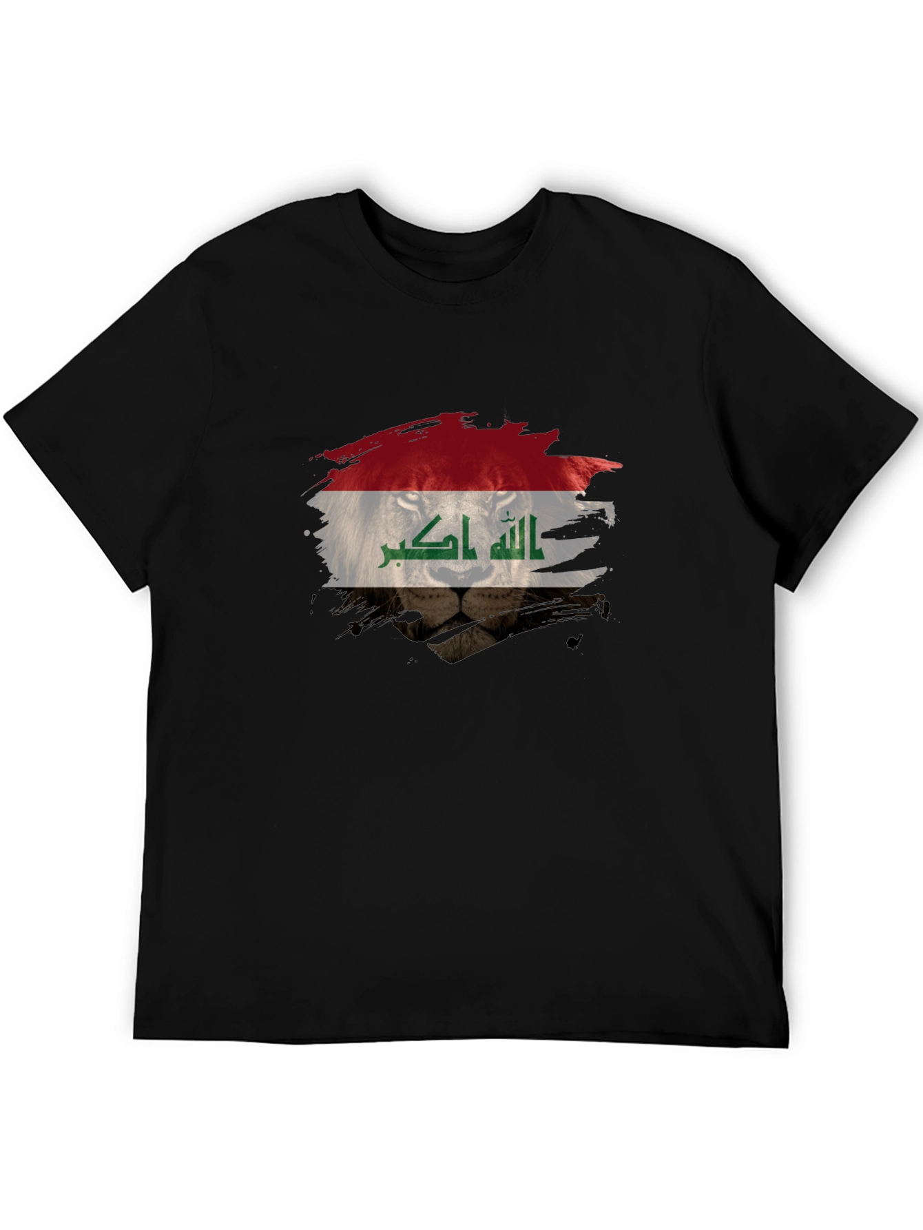 Iraqi Flag Lion Black T-Shirt