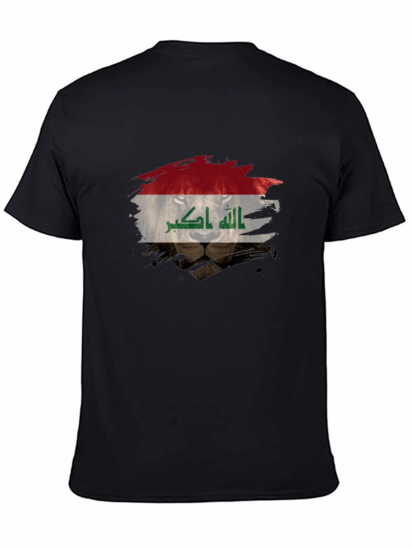 Iraqi Flag Lion Black T-Shirt