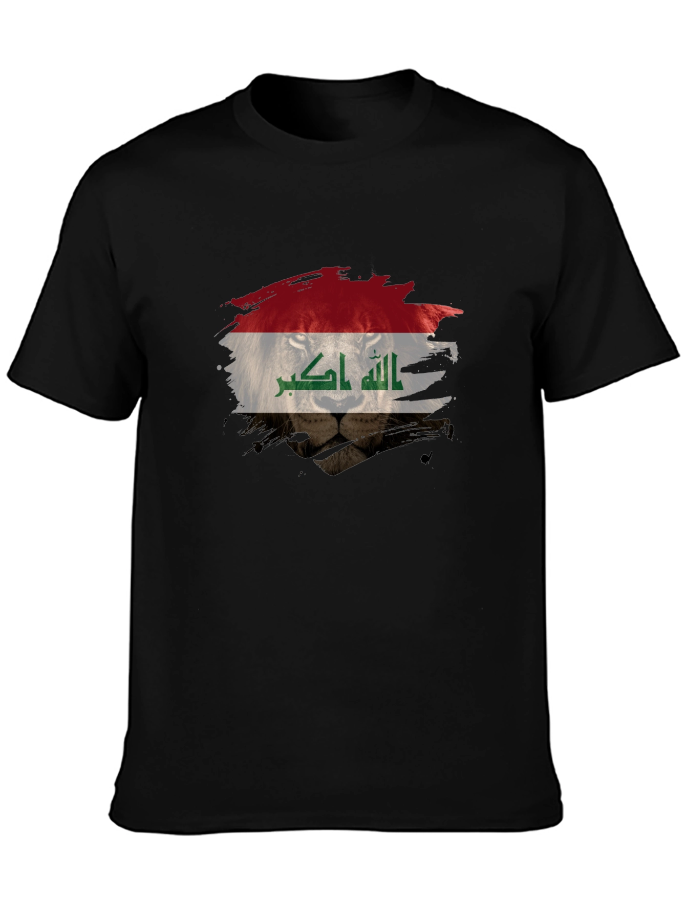 Iraqi Flag Lion Black T-Shirt