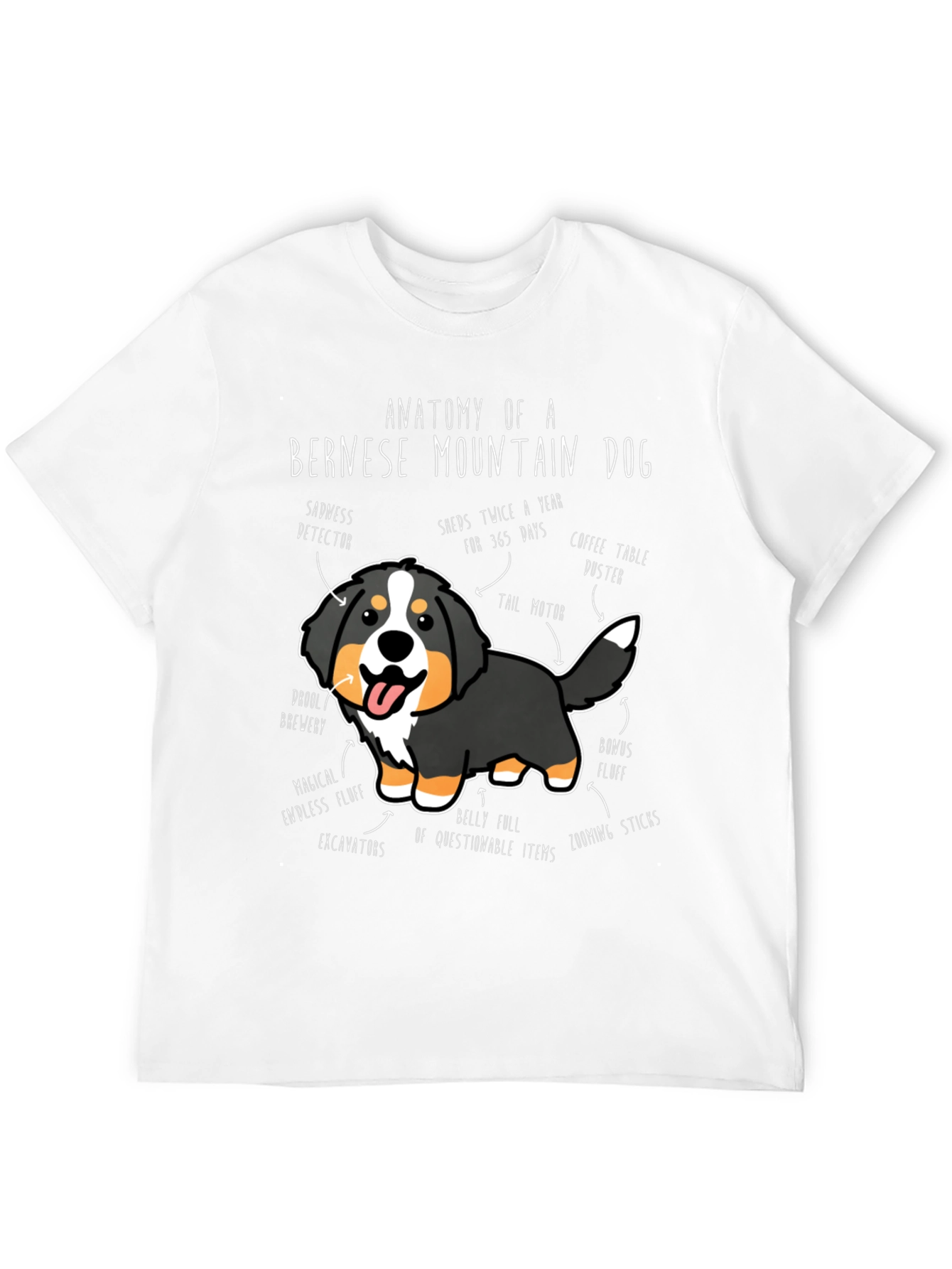 Bernese Mountain Dog Anatomy Funny T-Shirt