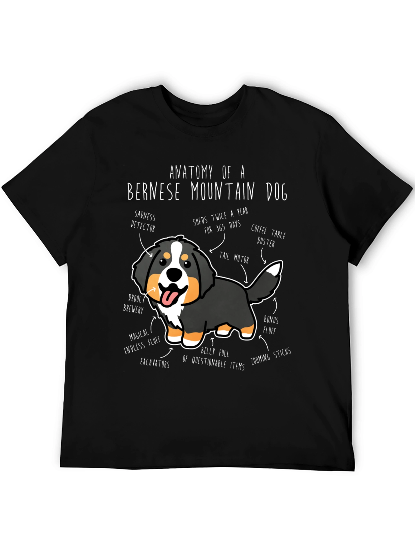 Bernese Mountain Dog Anatomy Funny T-Shirt
