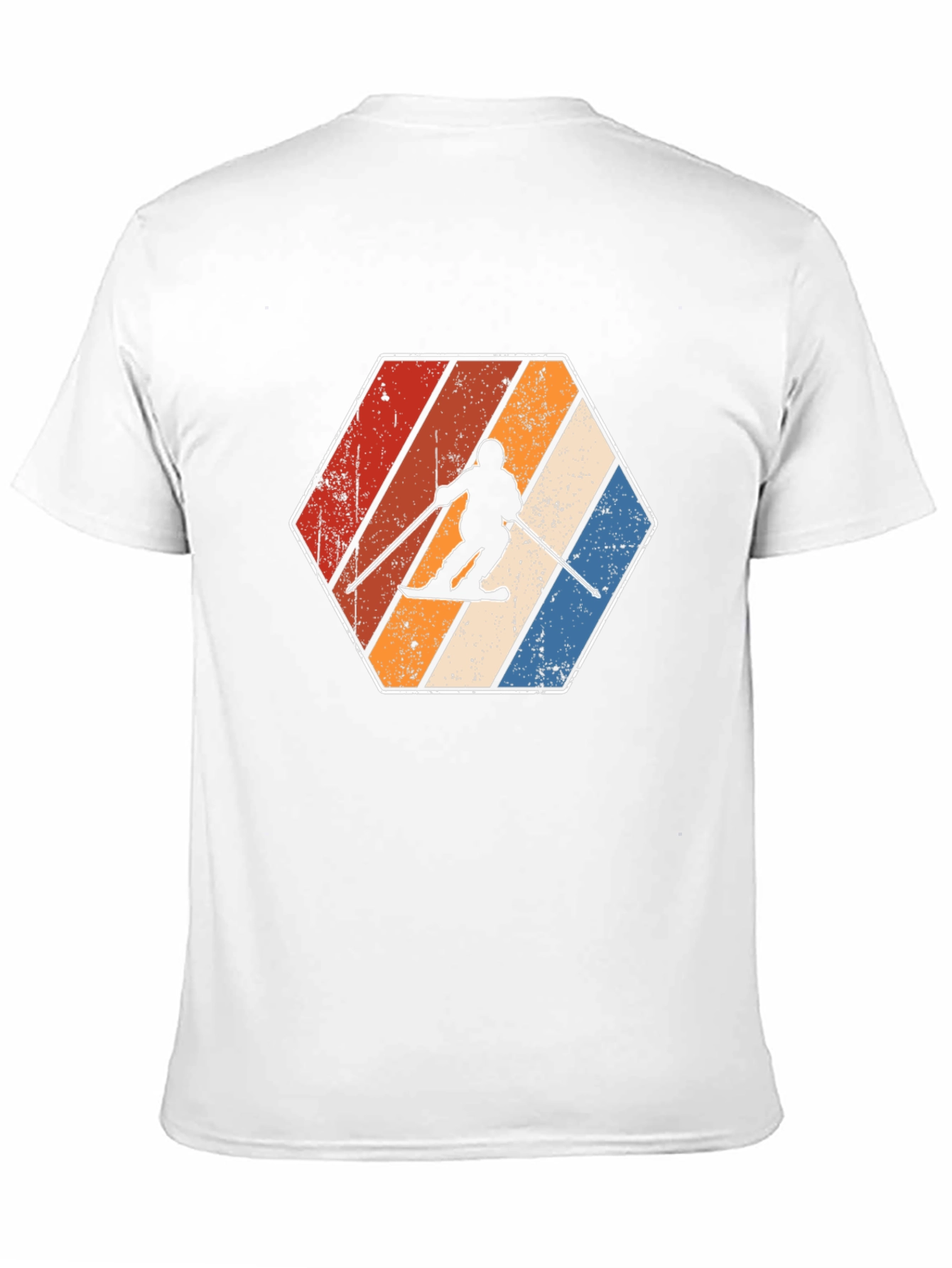 Retro Skiing Hexagon Graphic Tee - Black