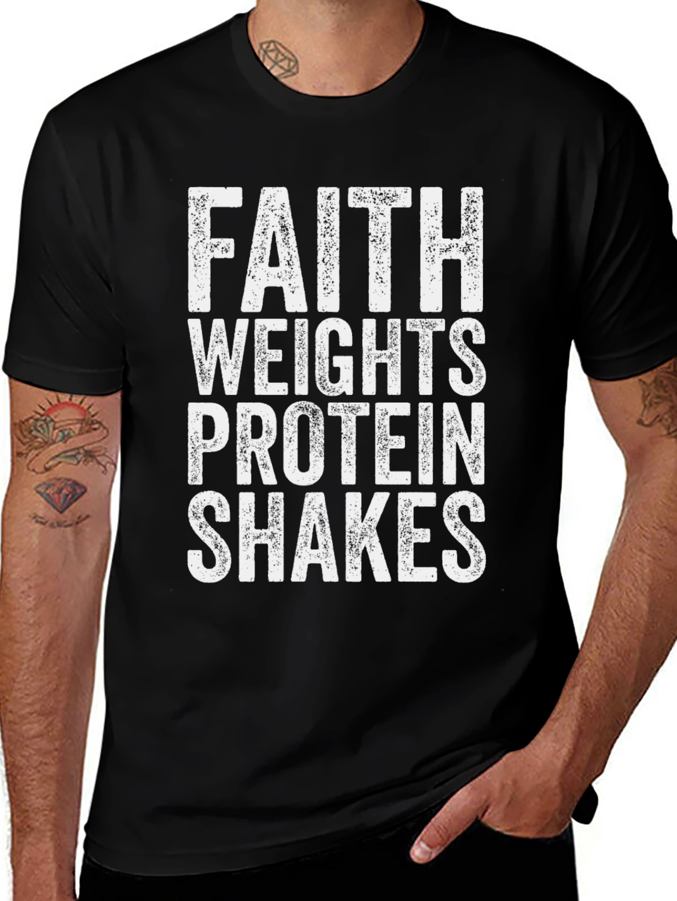 Faith Weights Protein Shakes Graphic Tee