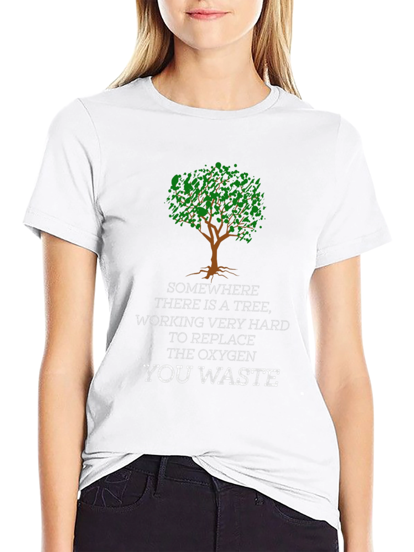 Eco-Friendly Tree Oxygen Replacement Graphic T-Shirt