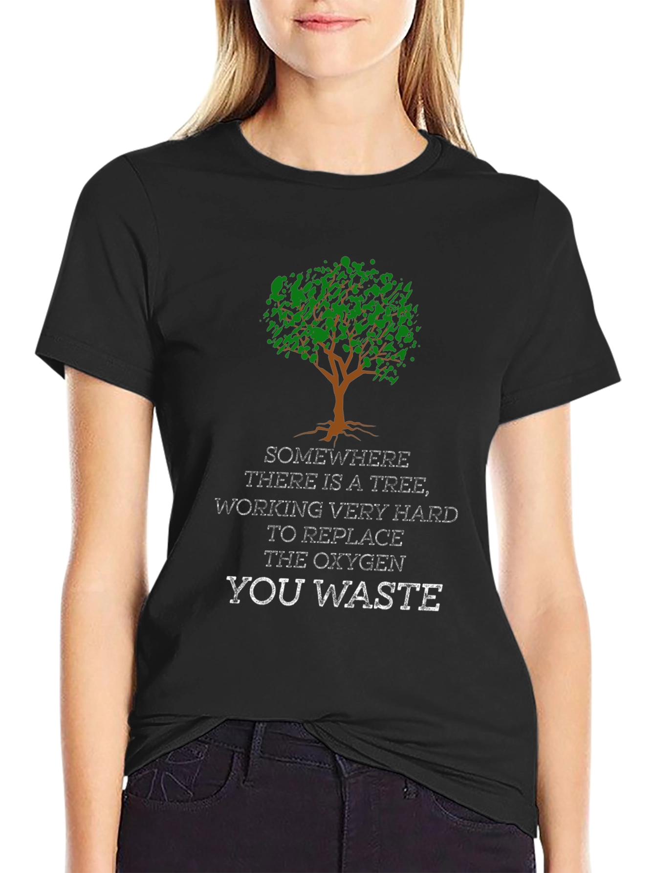 Eco-Friendly Tree Oxygen Replacement Graphic T-Shirt