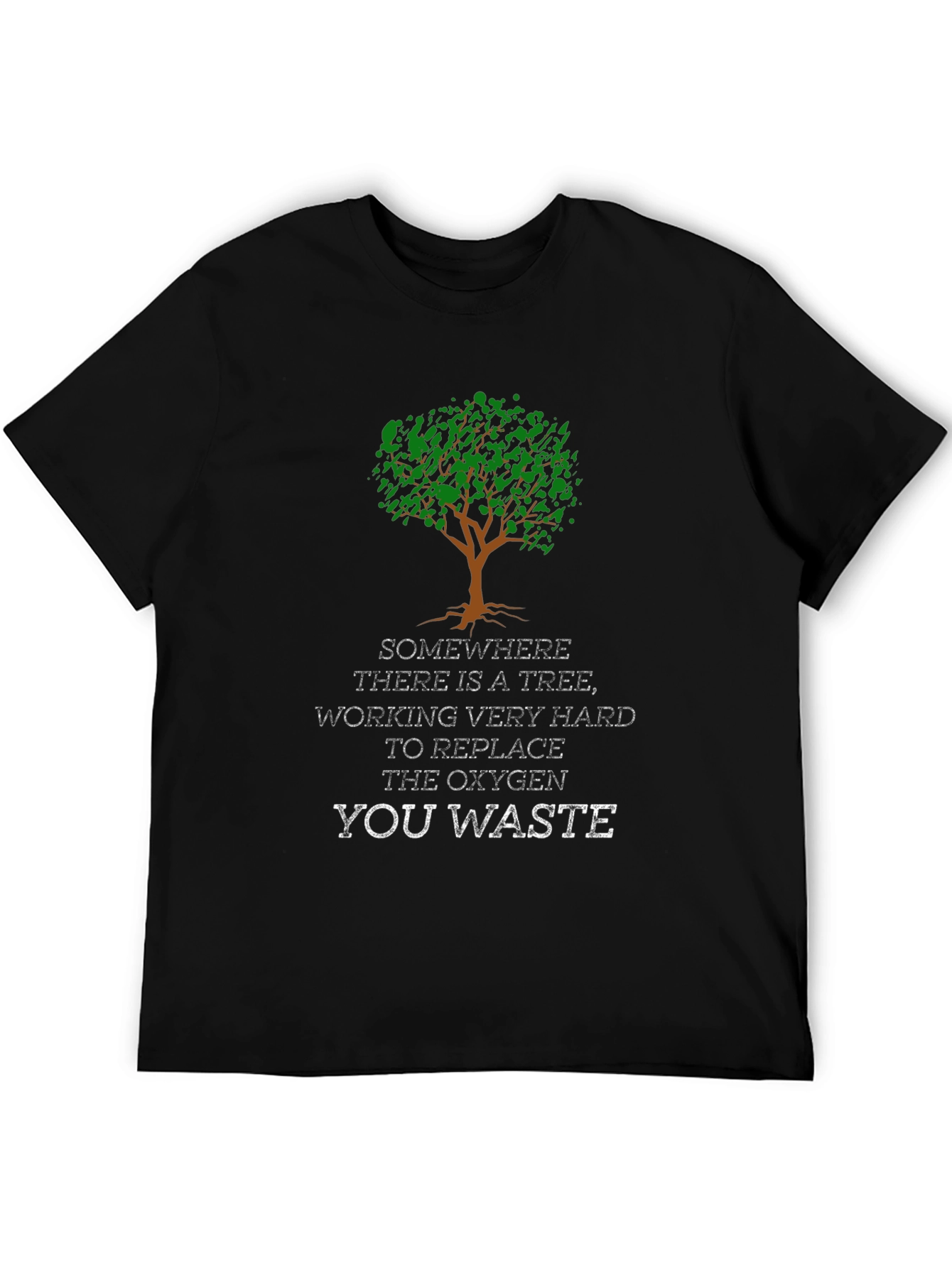 Eco-Friendly Tree Oxygen Replacement Graphic T-Shirt