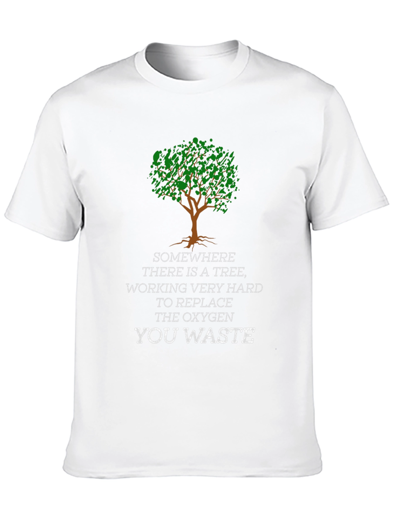 Eco-Friendly Tree Oxygen Replacement Graphic T-Shirt