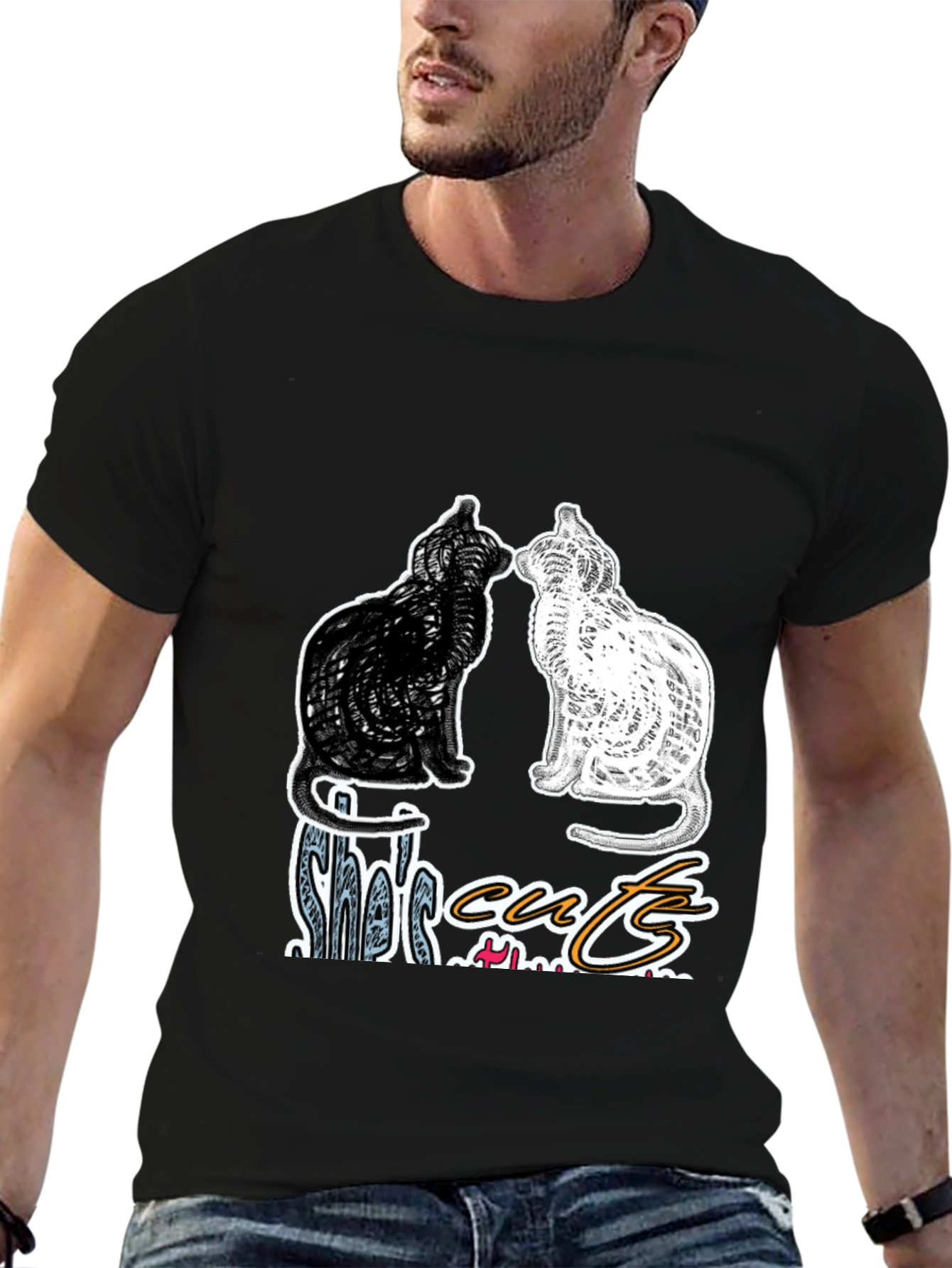Shes Cute Cats Graphic T-Shirt
