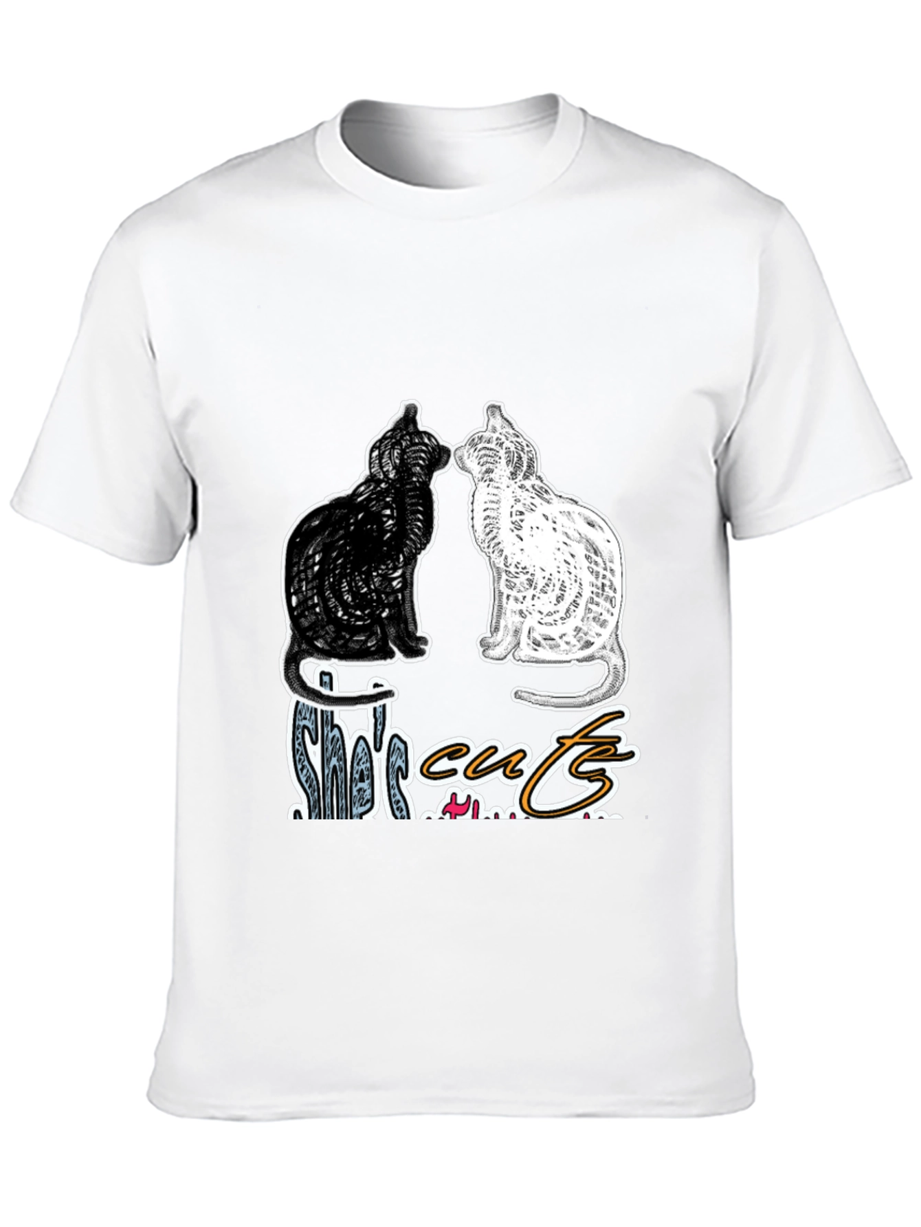 Shes Cute Cats Graphic T-Shirt