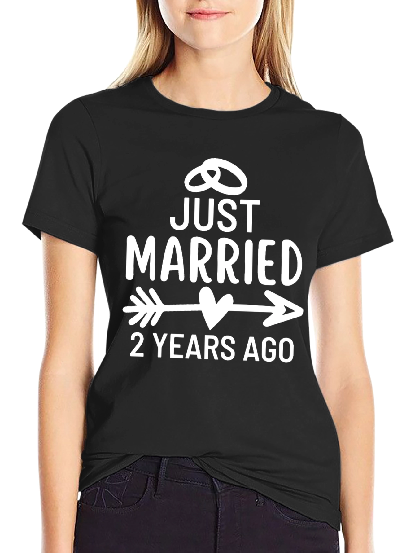 Just Married 2 Years Ago Anniversary T-Shirt