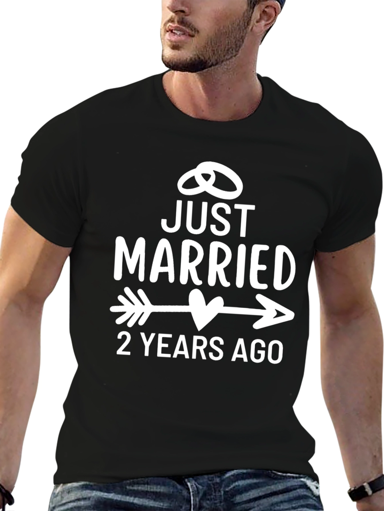 Just Married 2 Years Ago Anniversary T-Shirt