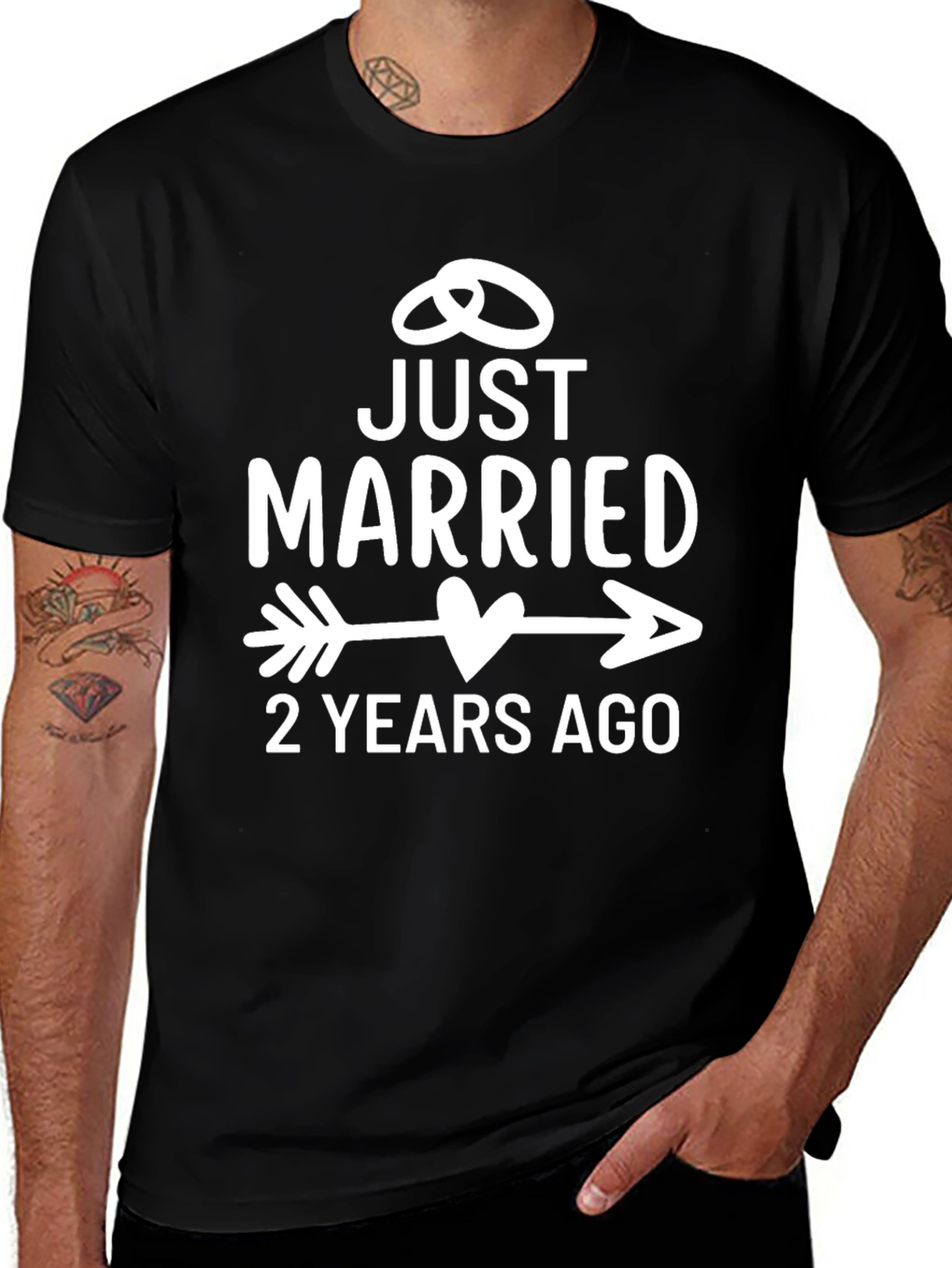Just Married 2 Years Ago Anniversary T-Shirt