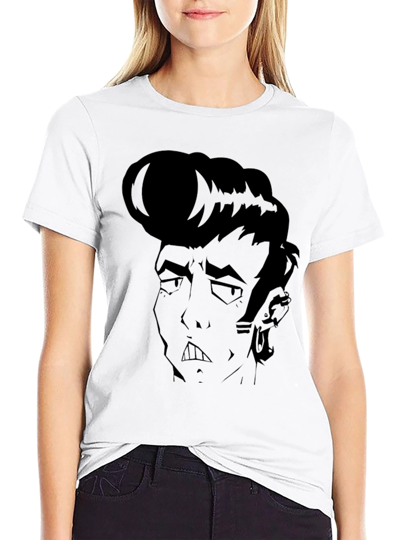 Cool Cartoon Character Graphic Black T-Shirt