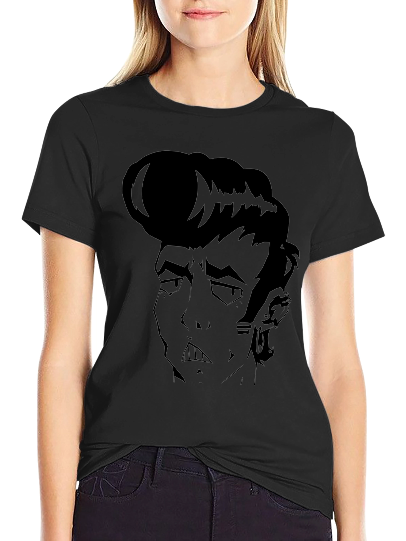 Cool Cartoon Character Graphic Black T-Shirt