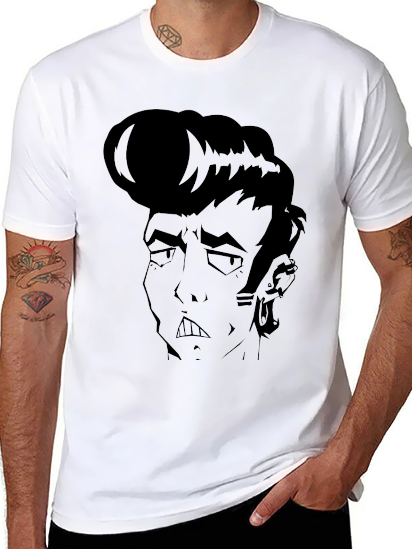 Cool Cartoon Character Graphic Black T-Shirt