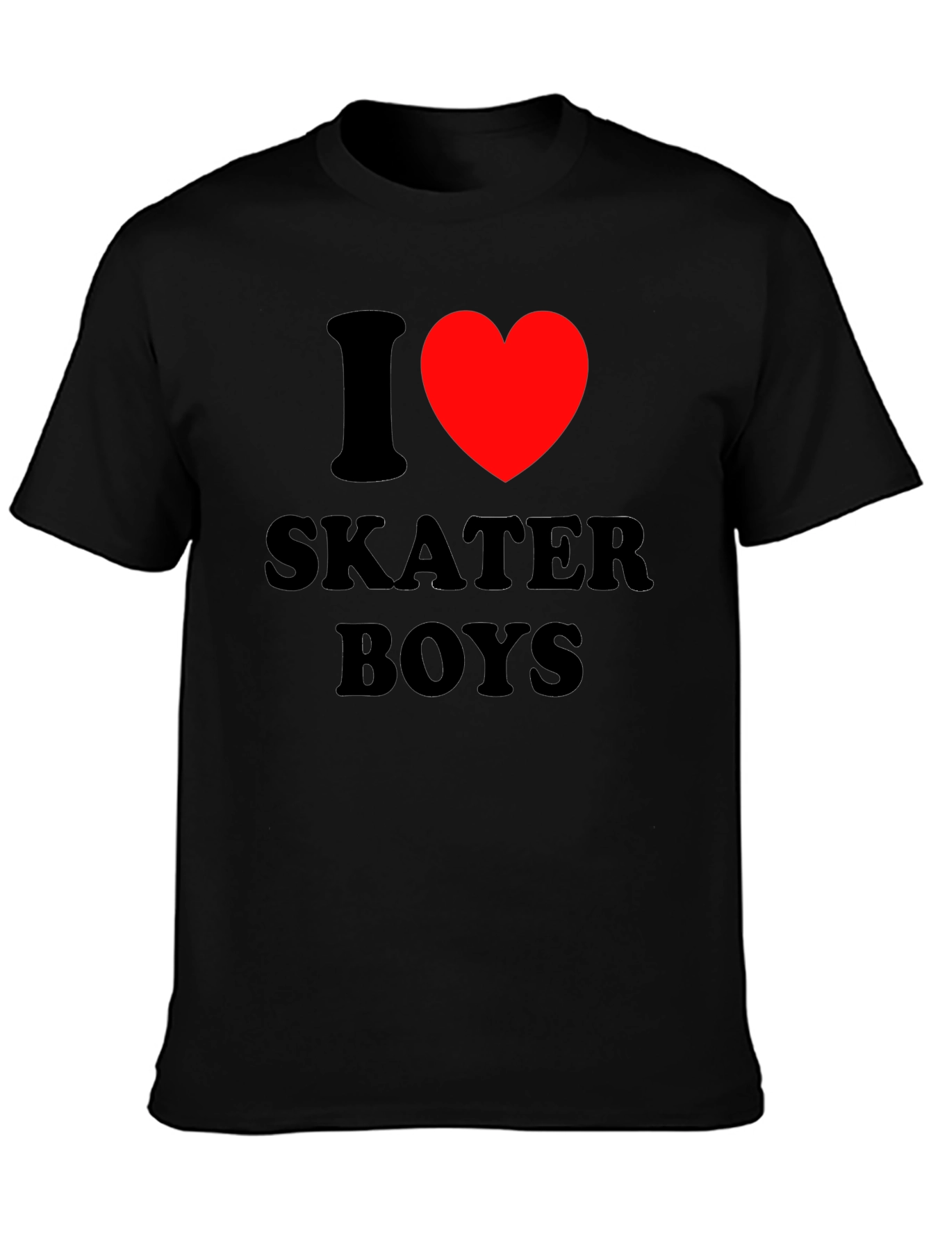 I Love Skater Boys Black T-Shirt