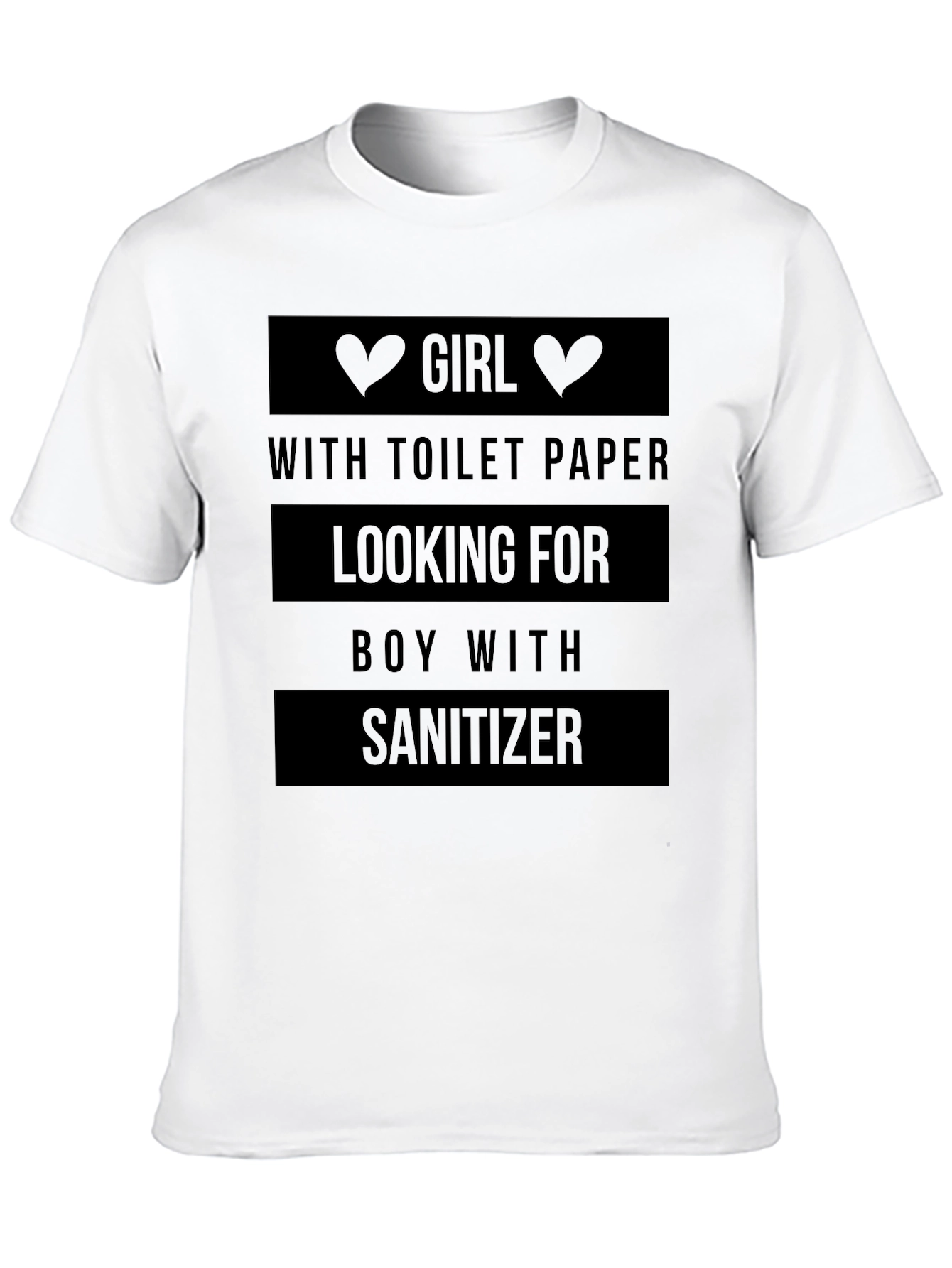 Girl with Toilet Paper Boy with Sanitizer T-Shirt