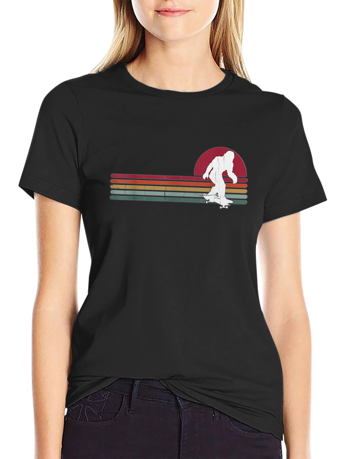 Bigfoot Skateboard T-Shirt Retro Design