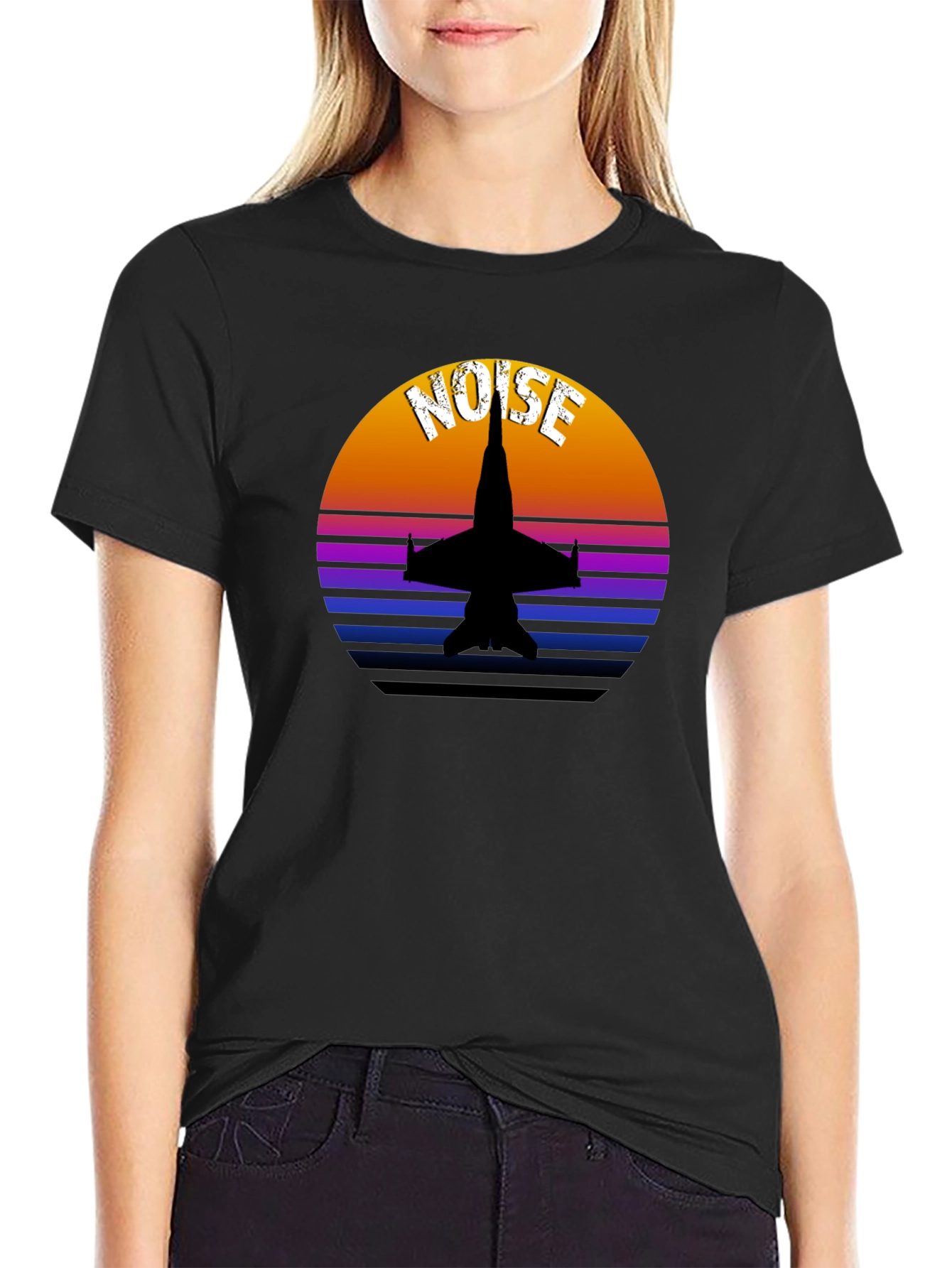 Retro Jet Fighter Noise Graphic Tee