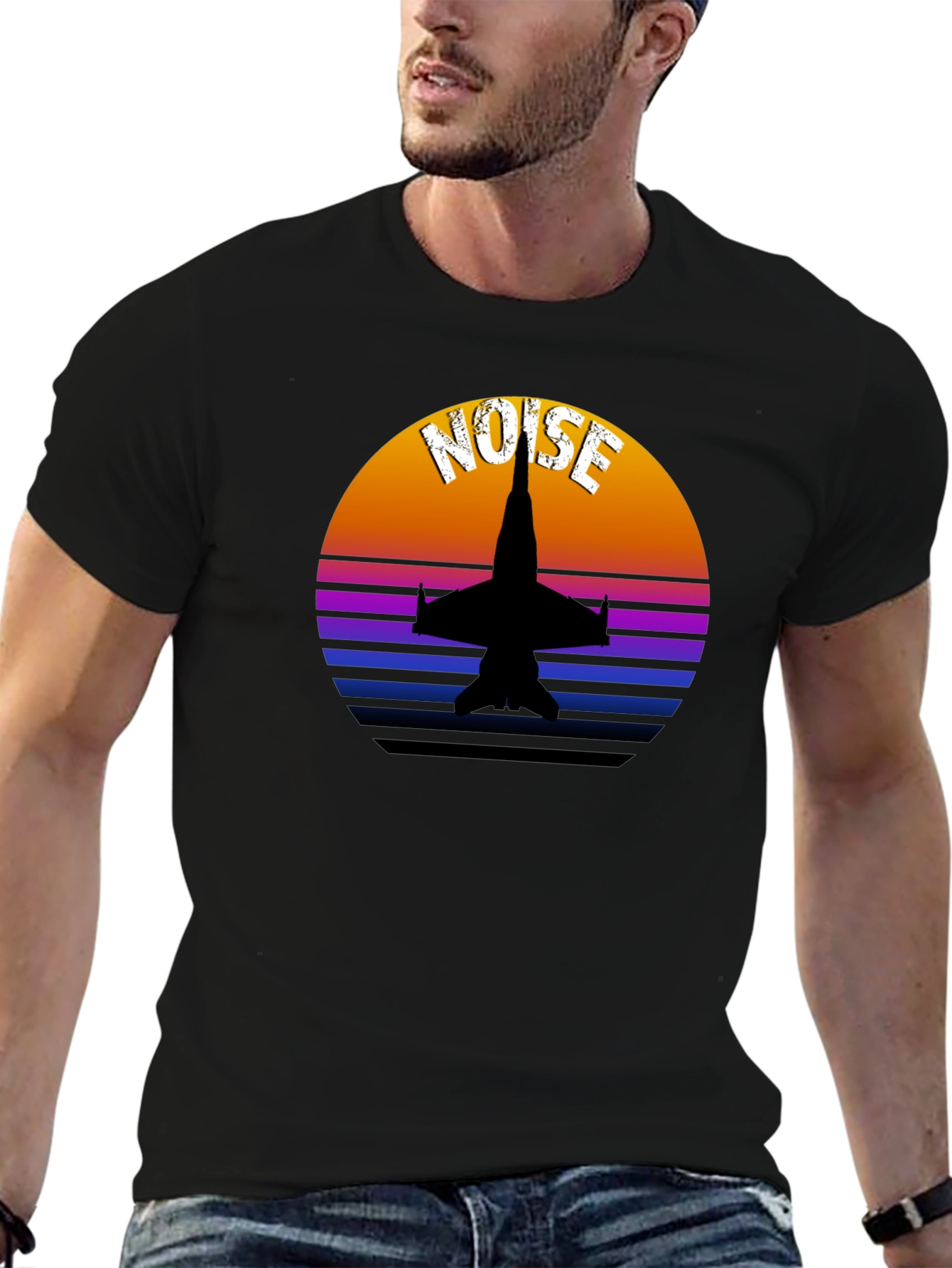 Retro Jet Fighter Noise Graphic Tee