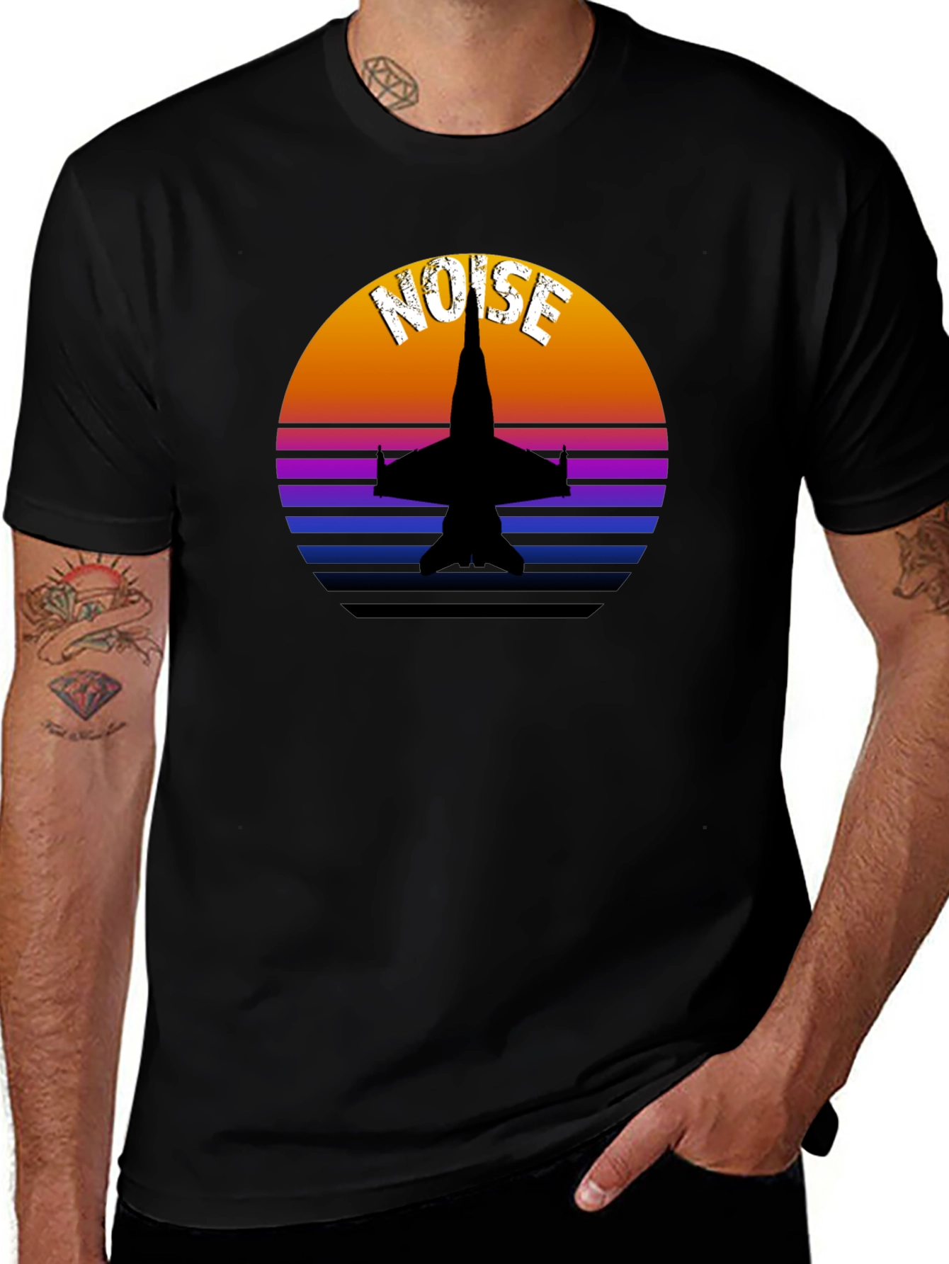Retro Jet Fighter Noise Graphic Tee