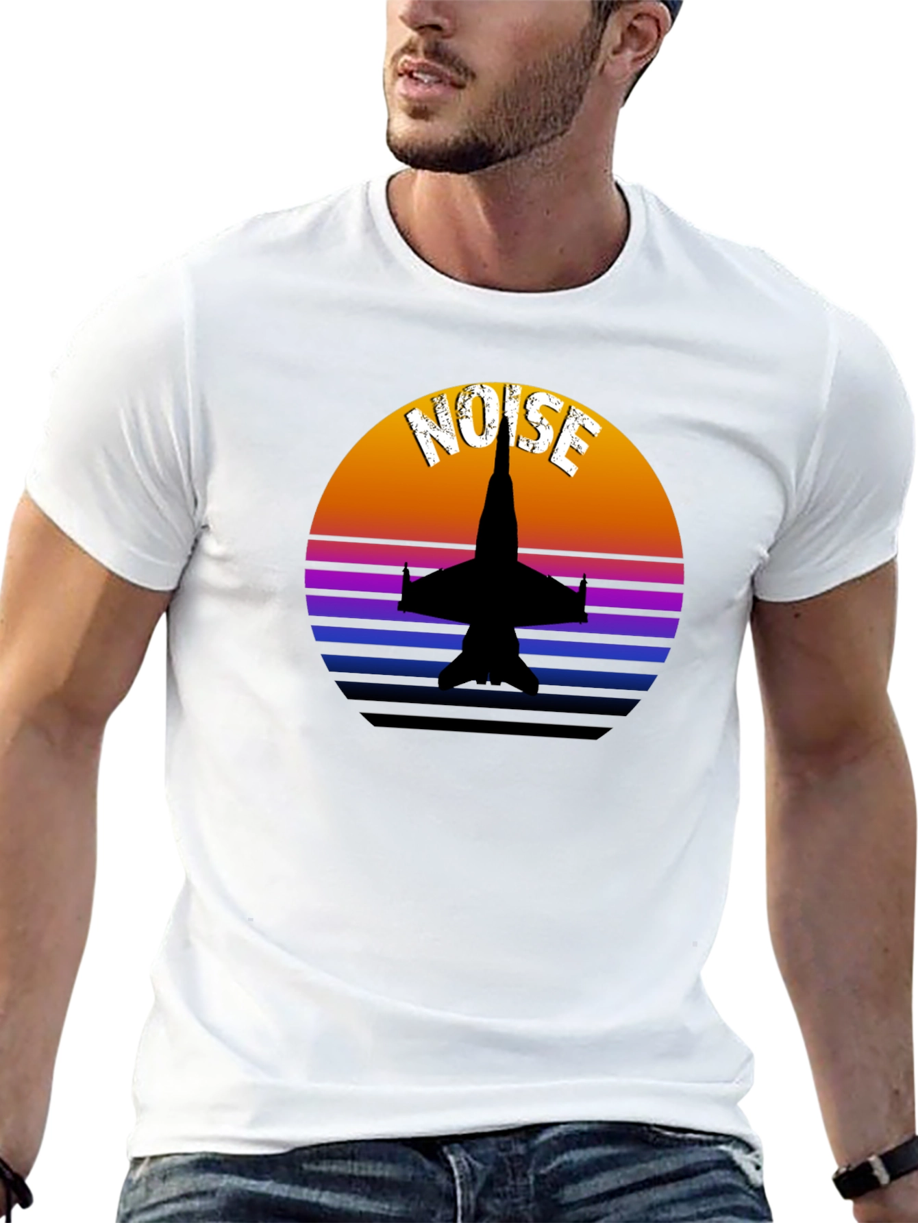 Retro Jet Fighter Noise Graphic Tee