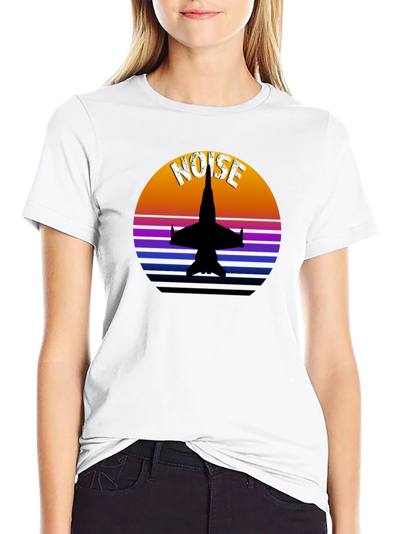 Retro Jet Fighter Noise Graphic Tee