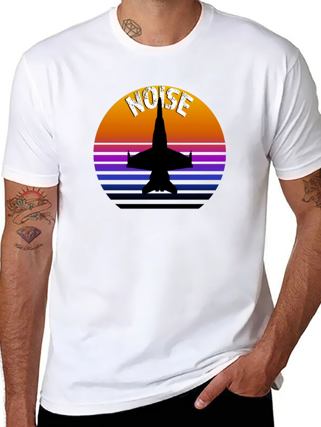 Retro Jet Fighter Noise Graphic Tee
