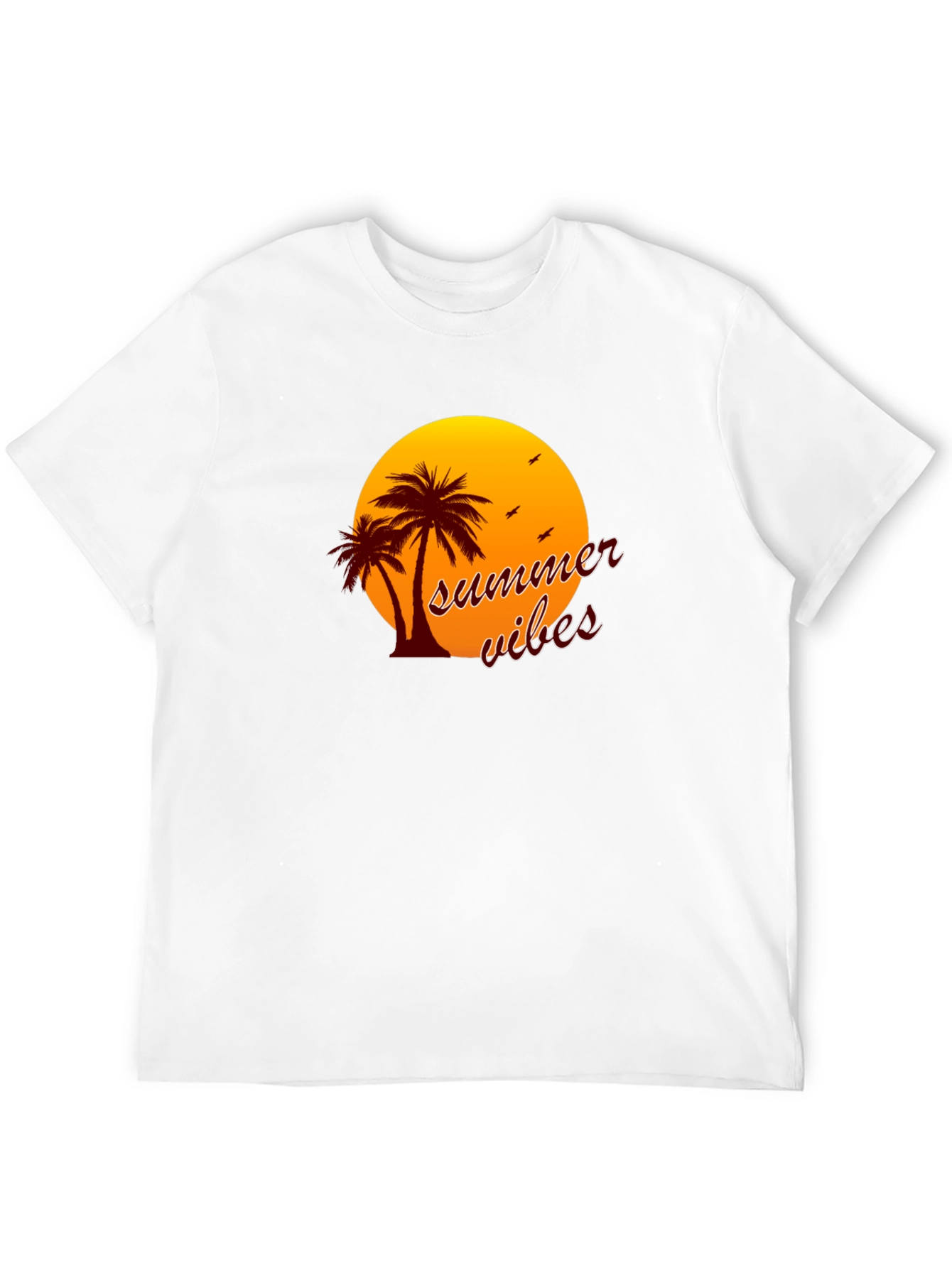 Summer Vibes T-Shirt - Palm Tree Sunset Graphic Tee