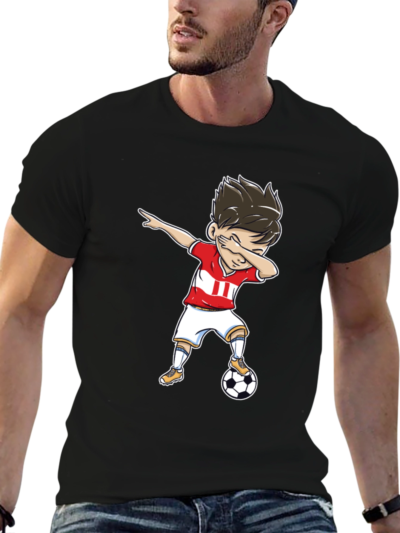 Soccer Dab T-Shirt: Cartoon Athlete
