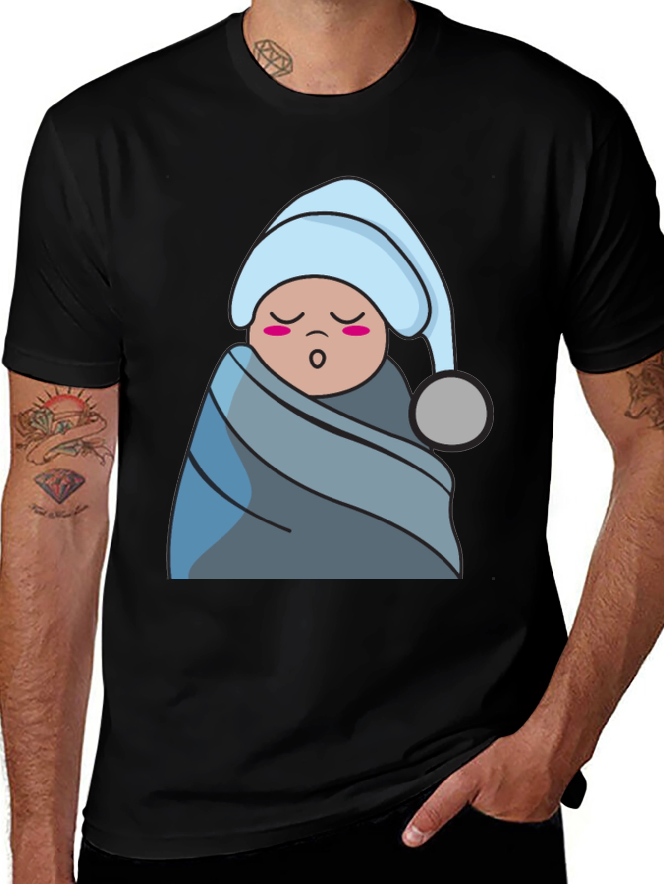 Cute Sleeping Baby Graphic T-Shirt