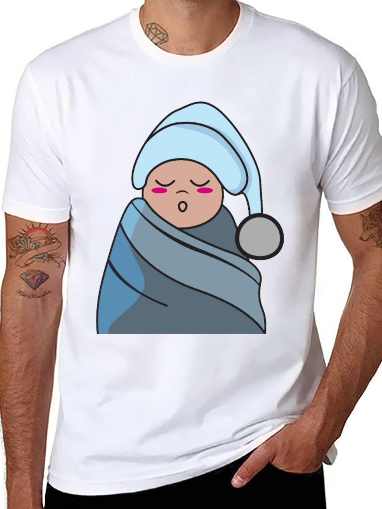 Cute Sleeping Baby Graphic T-Shirt