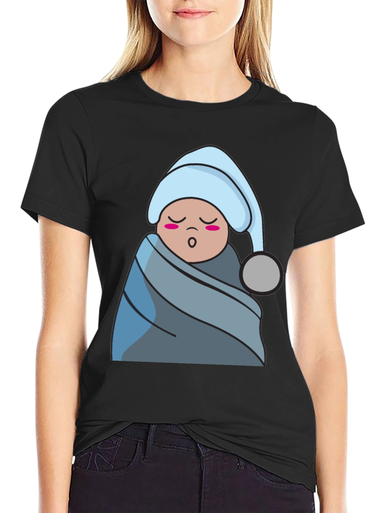 Cute Sleeping Baby Graphic T-Shirt