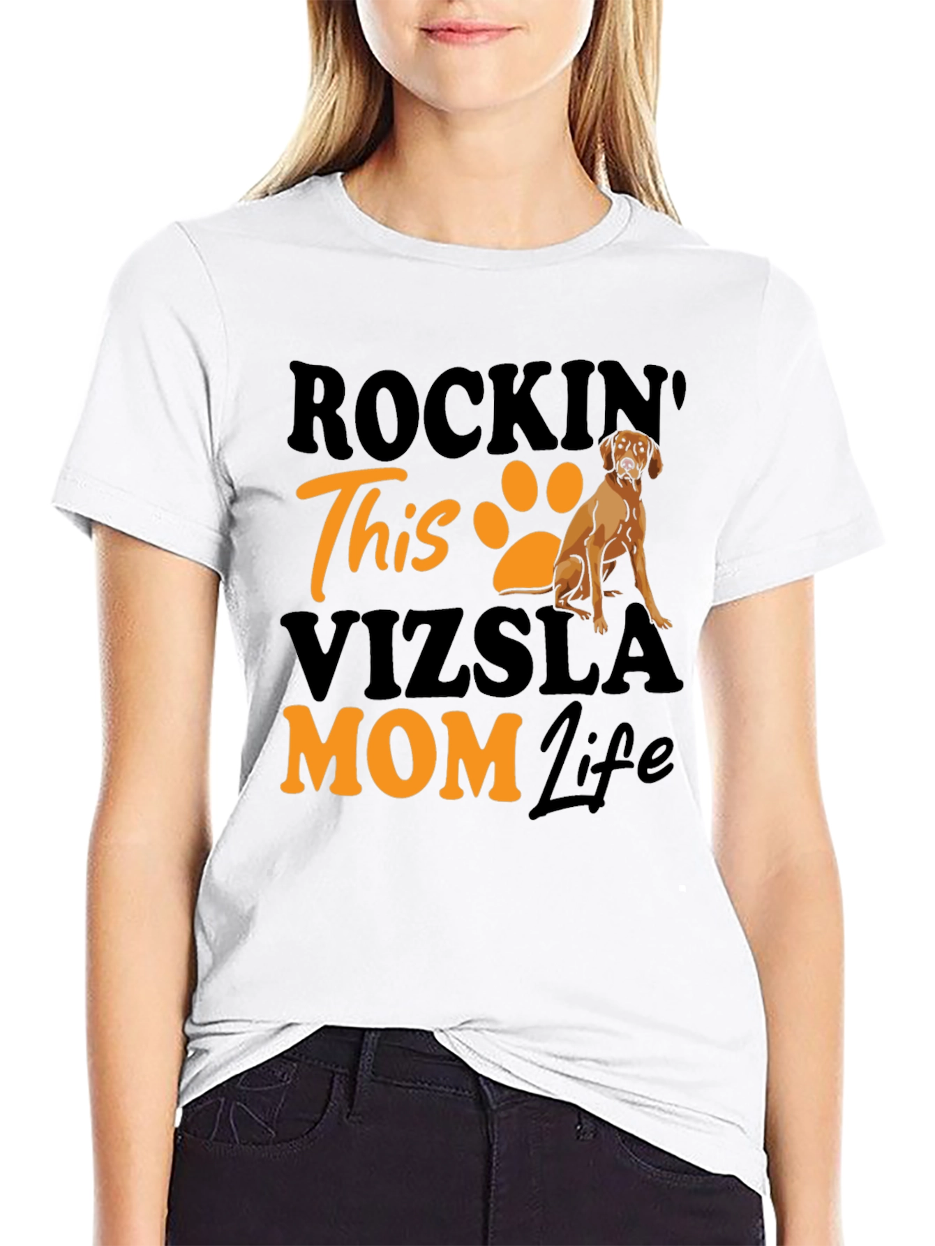 Rockin Vizsla Mom Life T-Shirt - Dog Lover Tee