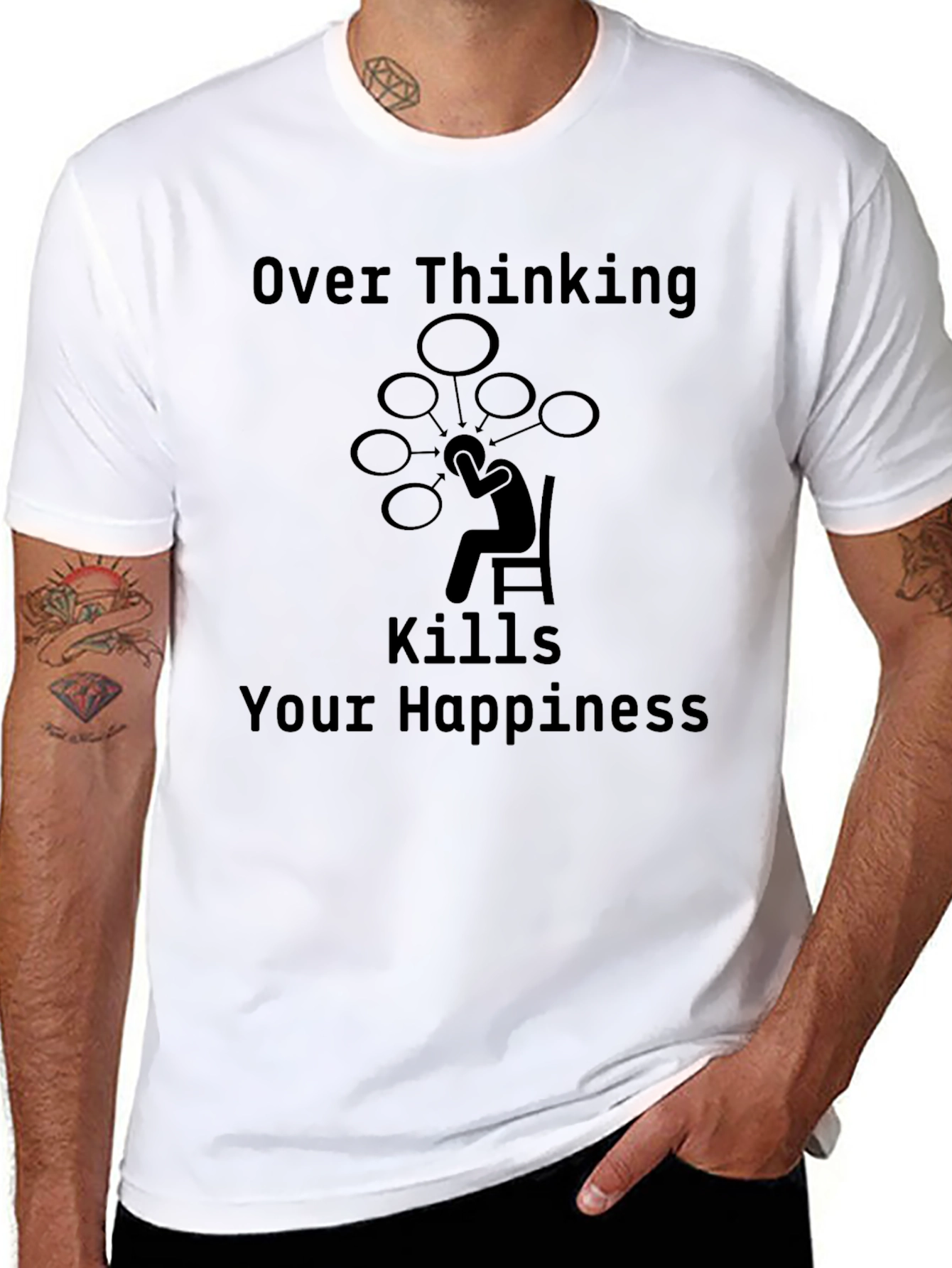 Overthinking Kills Happiness T-Shirt Mental Health Tee