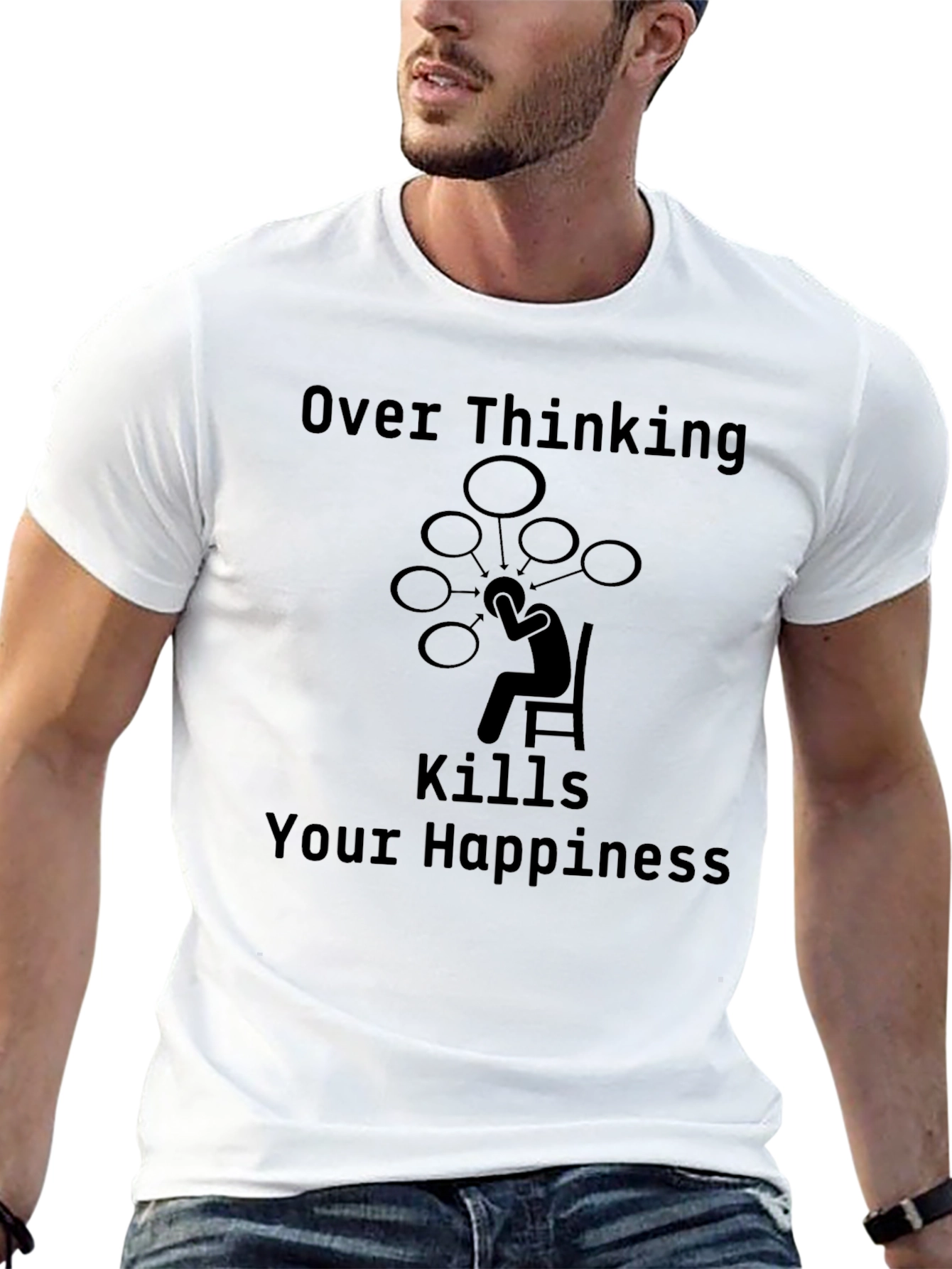 Overthinking Kills Happiness T-Shirt Mental Health Tee