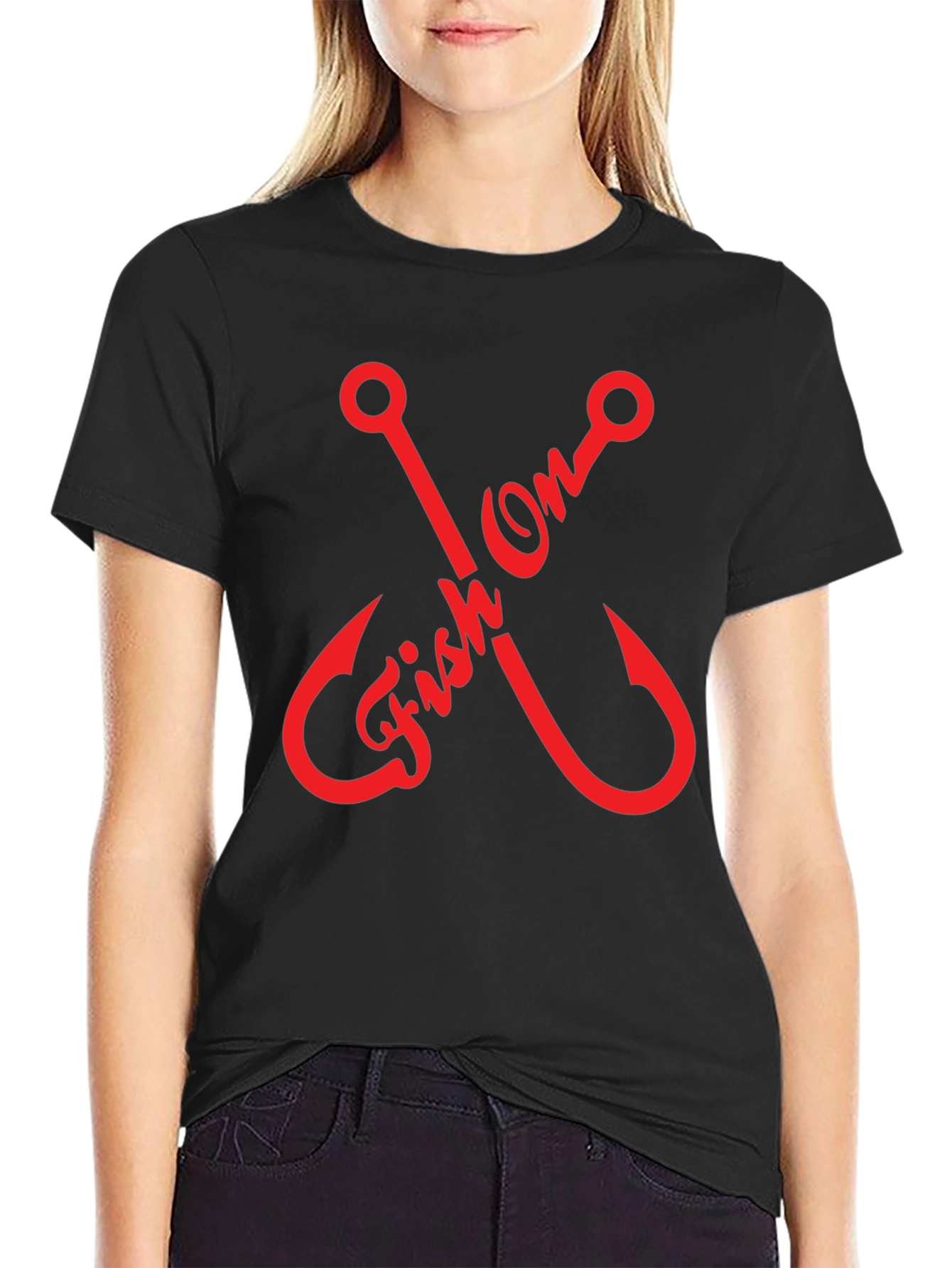 Fish On Graphic T-Shirt - Fishing Hook Design