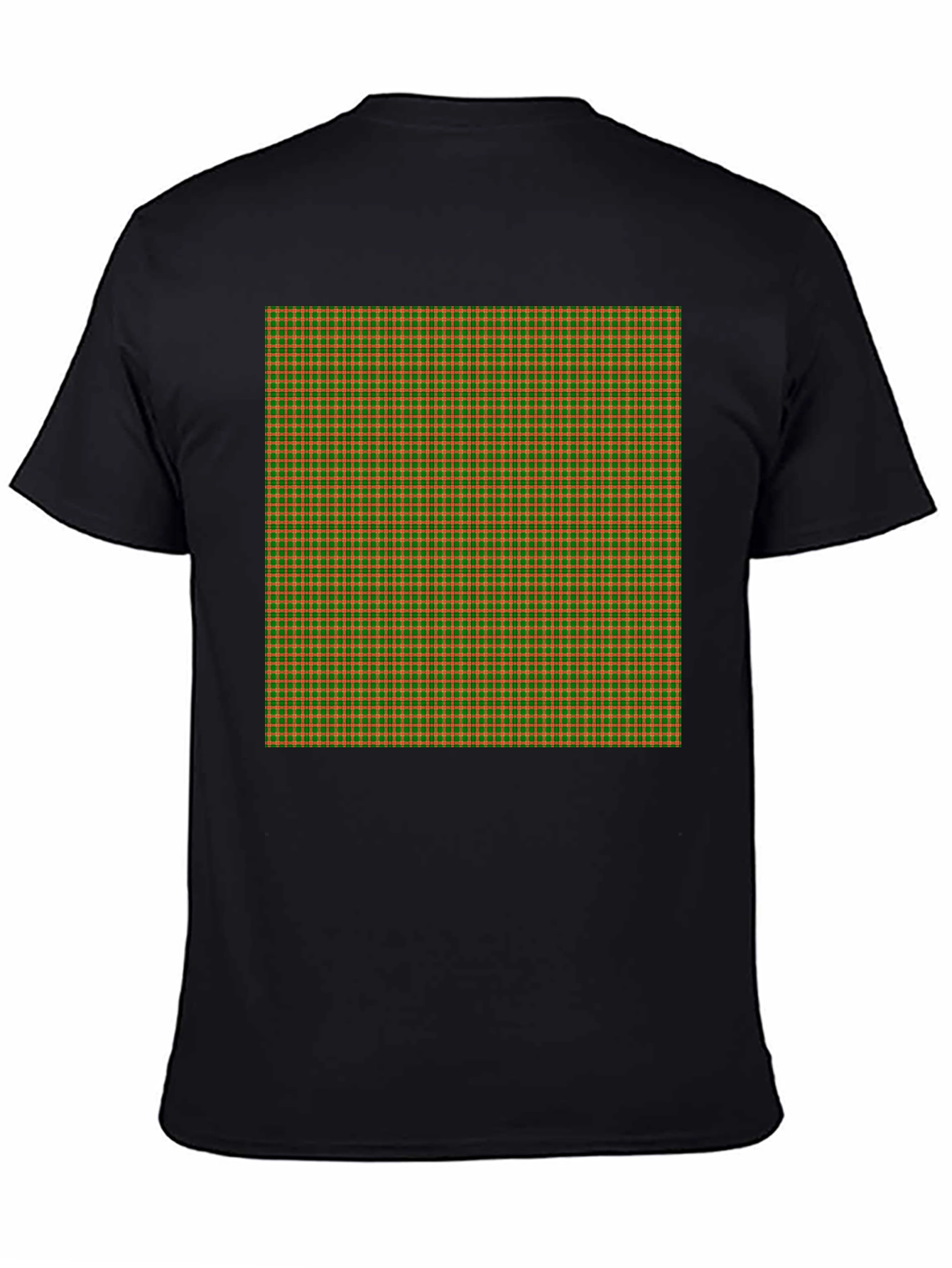 Retro Plaid Print Black T-Shirt