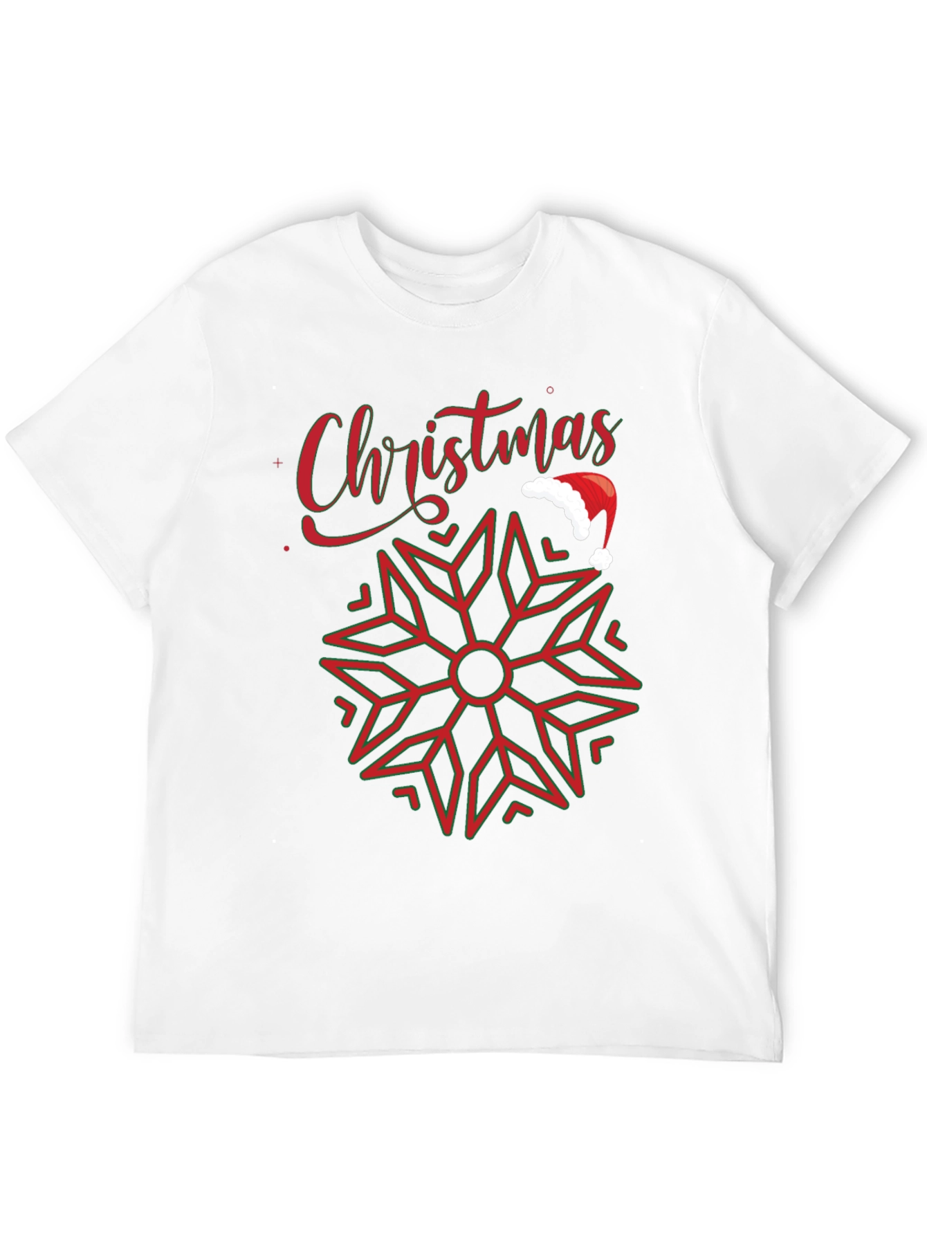 Christmas Snowflake Santa Hat Graphic Tee